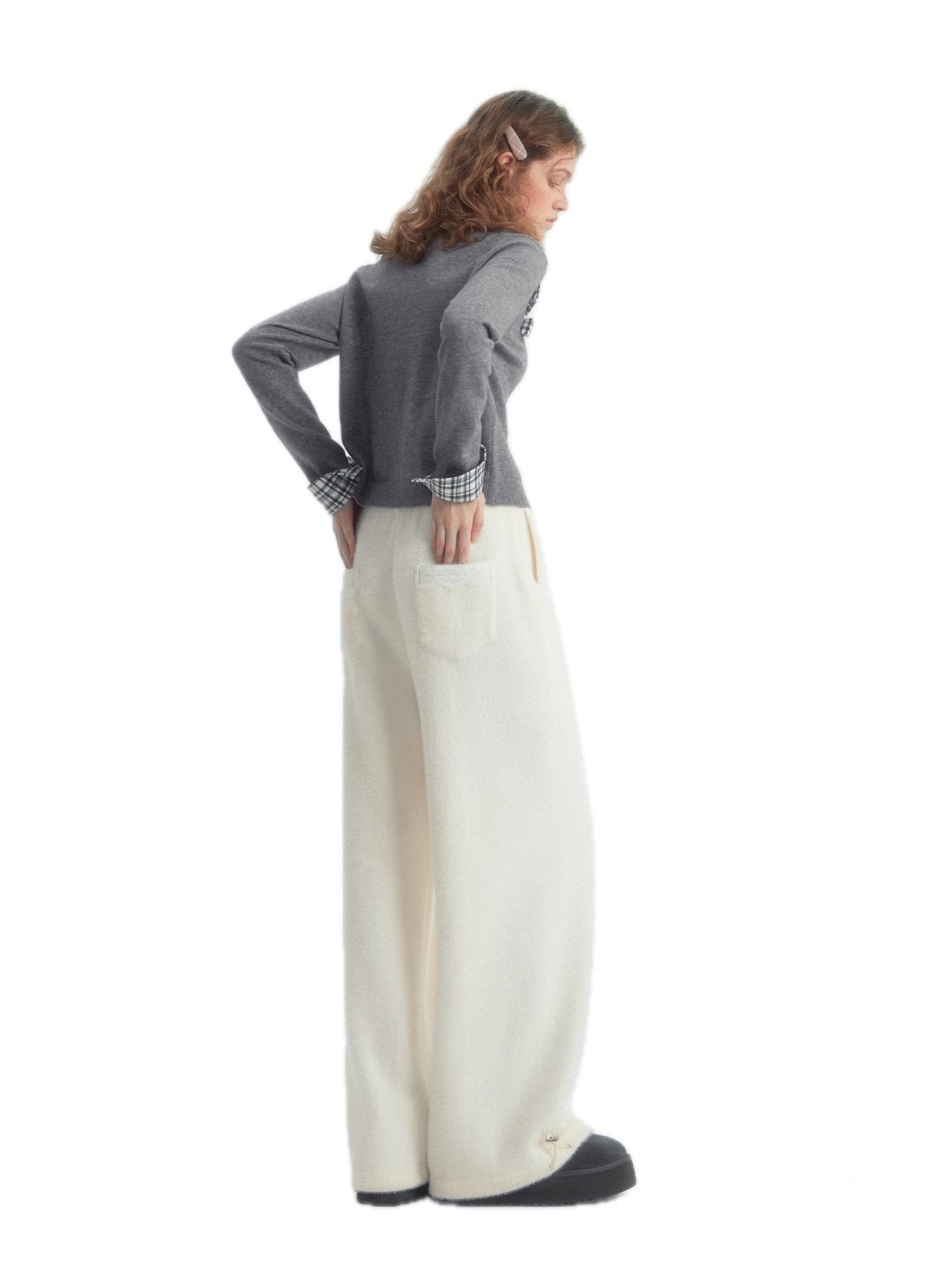 SOMESOWE Lace Drape Velvet Pants | MADAX