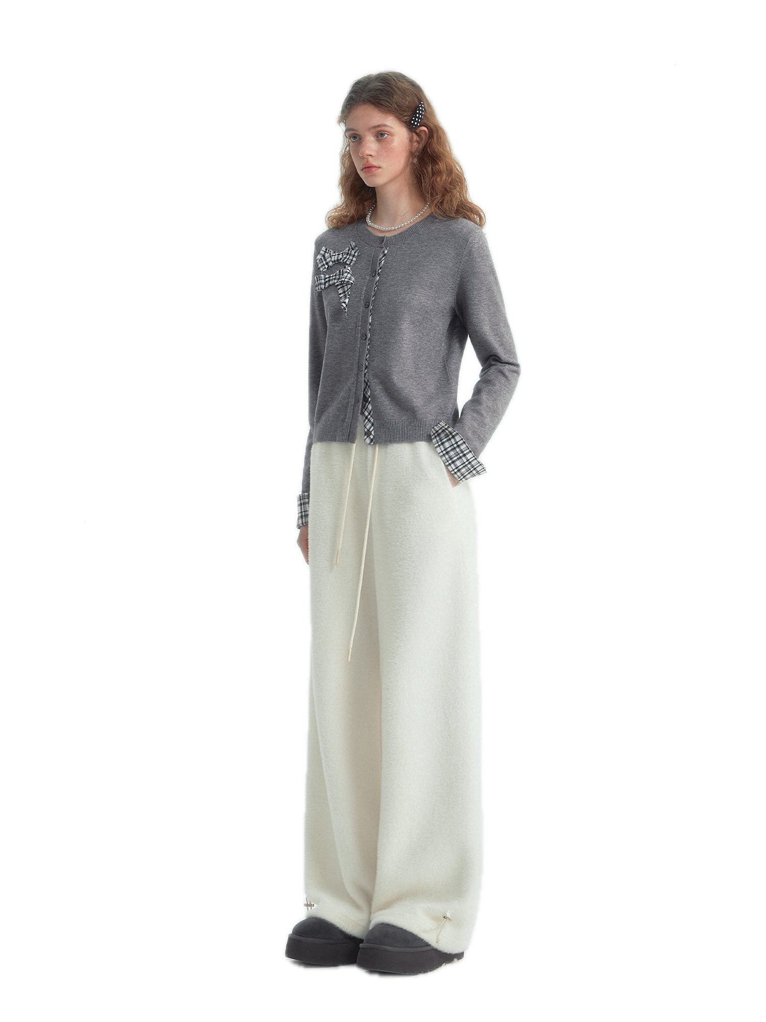 SOMESOWE Lace Drape Velvet Pants | MADAX