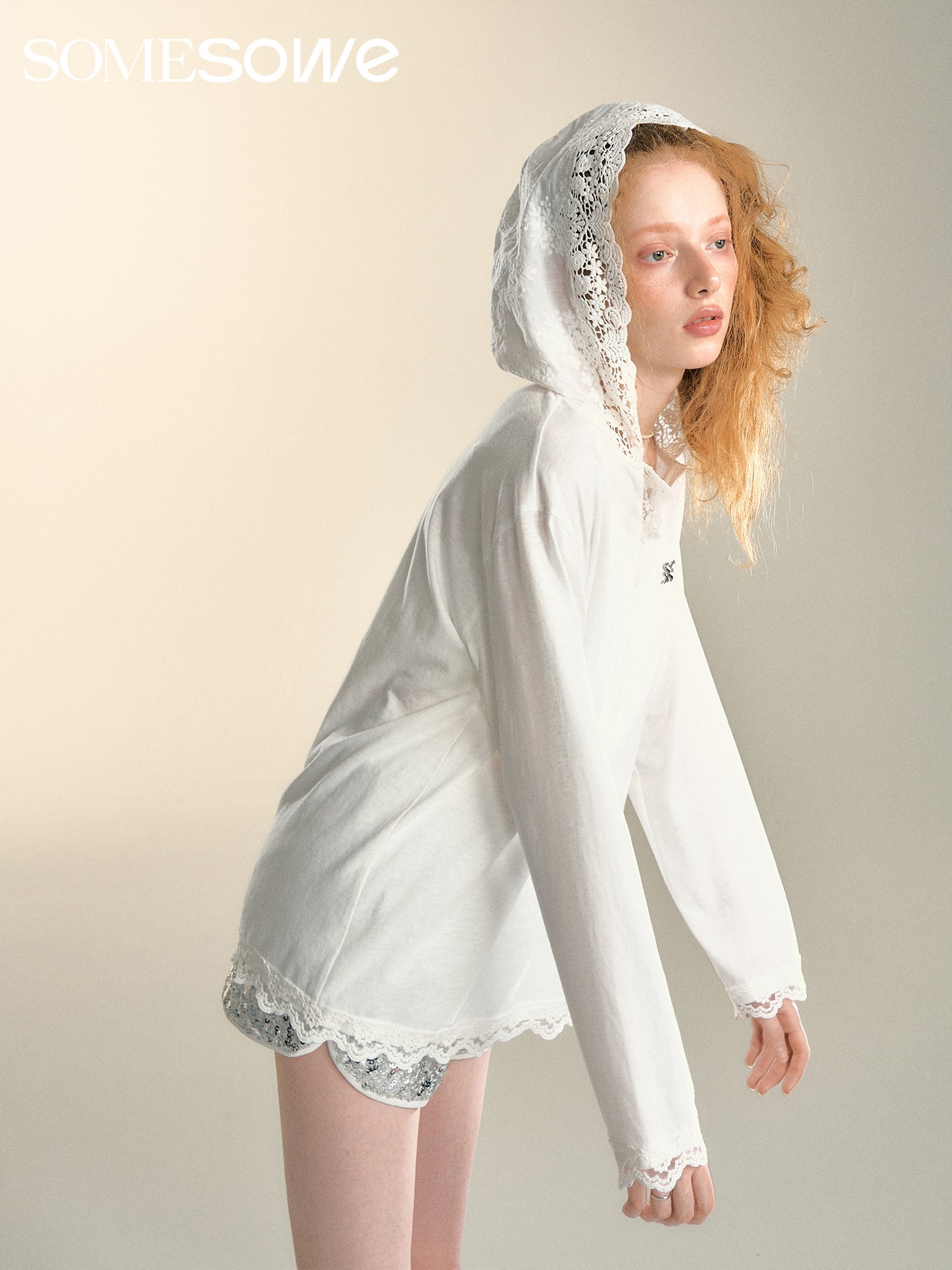 SOMESOWE Lace Hooded Long Sleeve | MADA IN CHINA