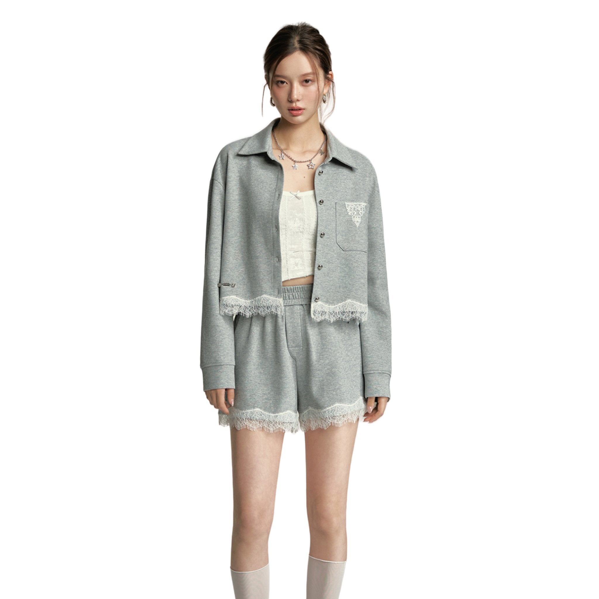 SOMESOWE Lace Hoodie Jacket | MADA IN CHINA