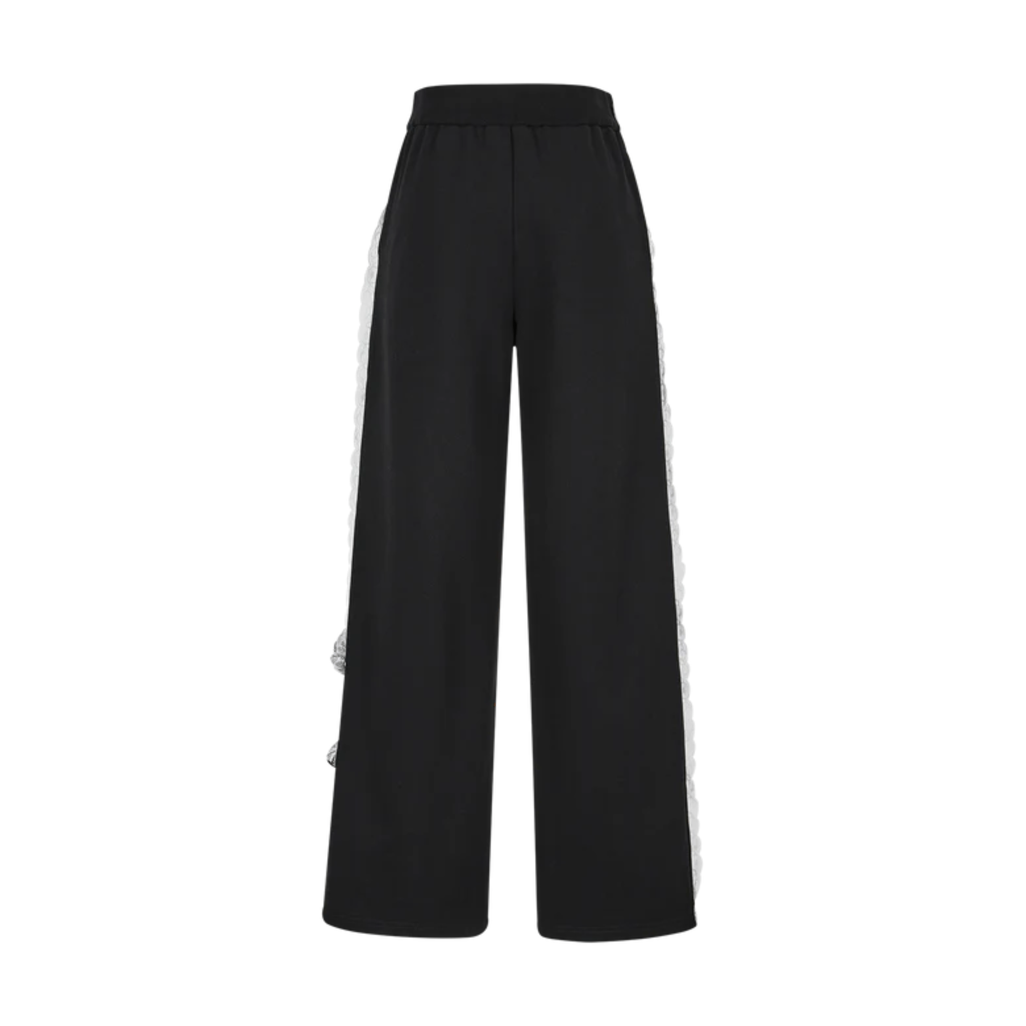 13DE MARZO Lace Panel Casual Sweatpants in Black | MADAX