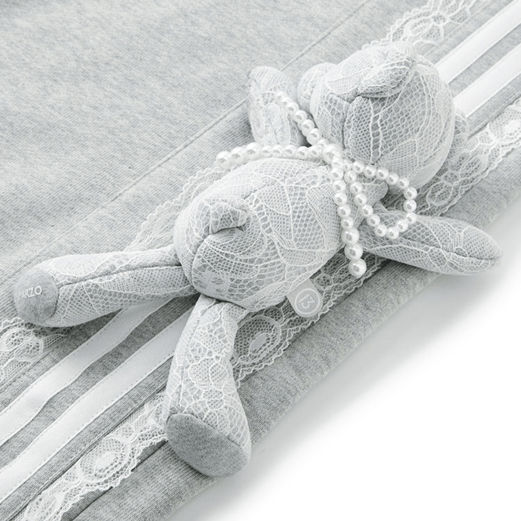 13DE MARZO Lace Panel Casual Sweatpants in Gray | MADAX