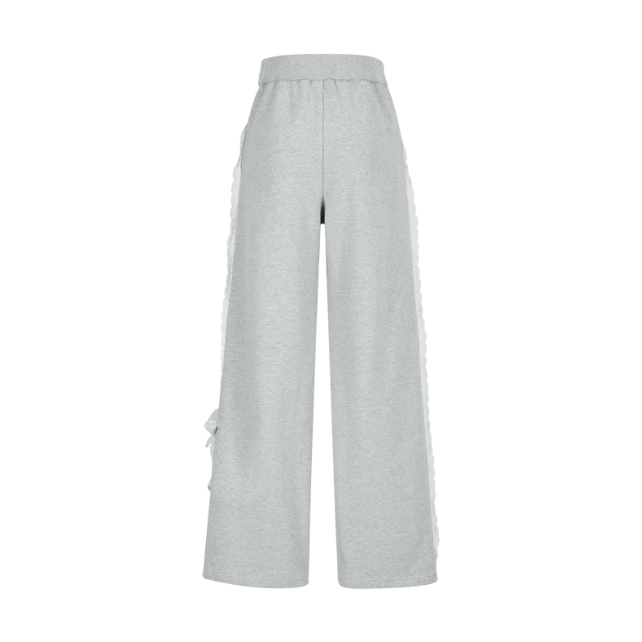 13DE MARZO Lace Panel Casual Sweatpants in Gray | MADAX