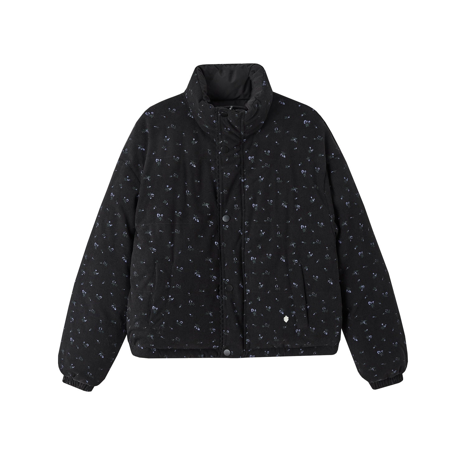 SOMESOWE Lace Patchwork Double - sided Down Jacket In Black | MADAX