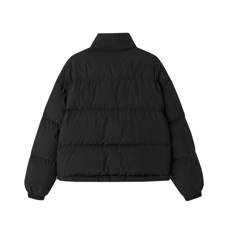 SOMESOWE Lace Patchwork Double - sided Down Jacket In Black | MADAX