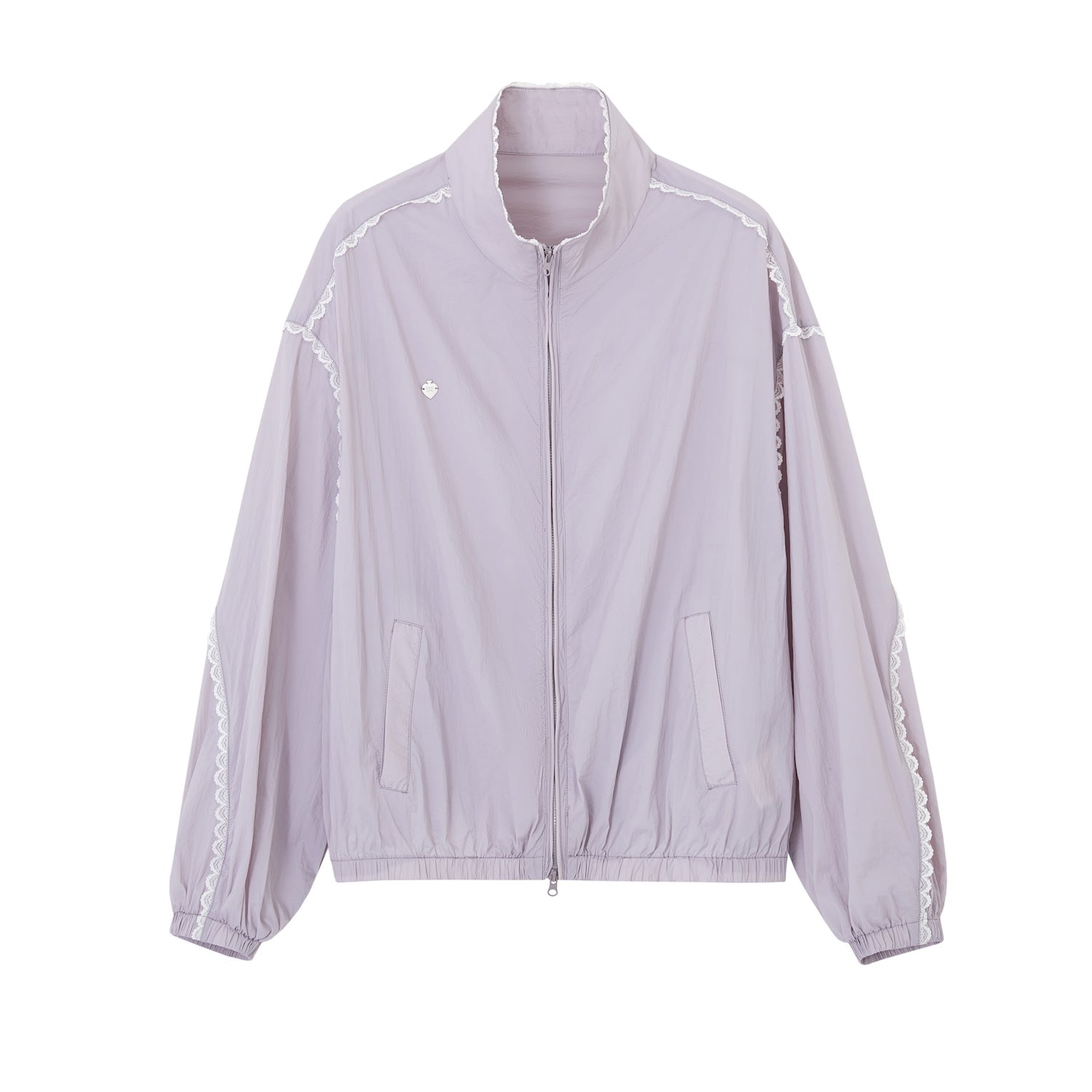 SOMESOWE Lace Patchwork Sun Protection Jacket In Purple | MADAX