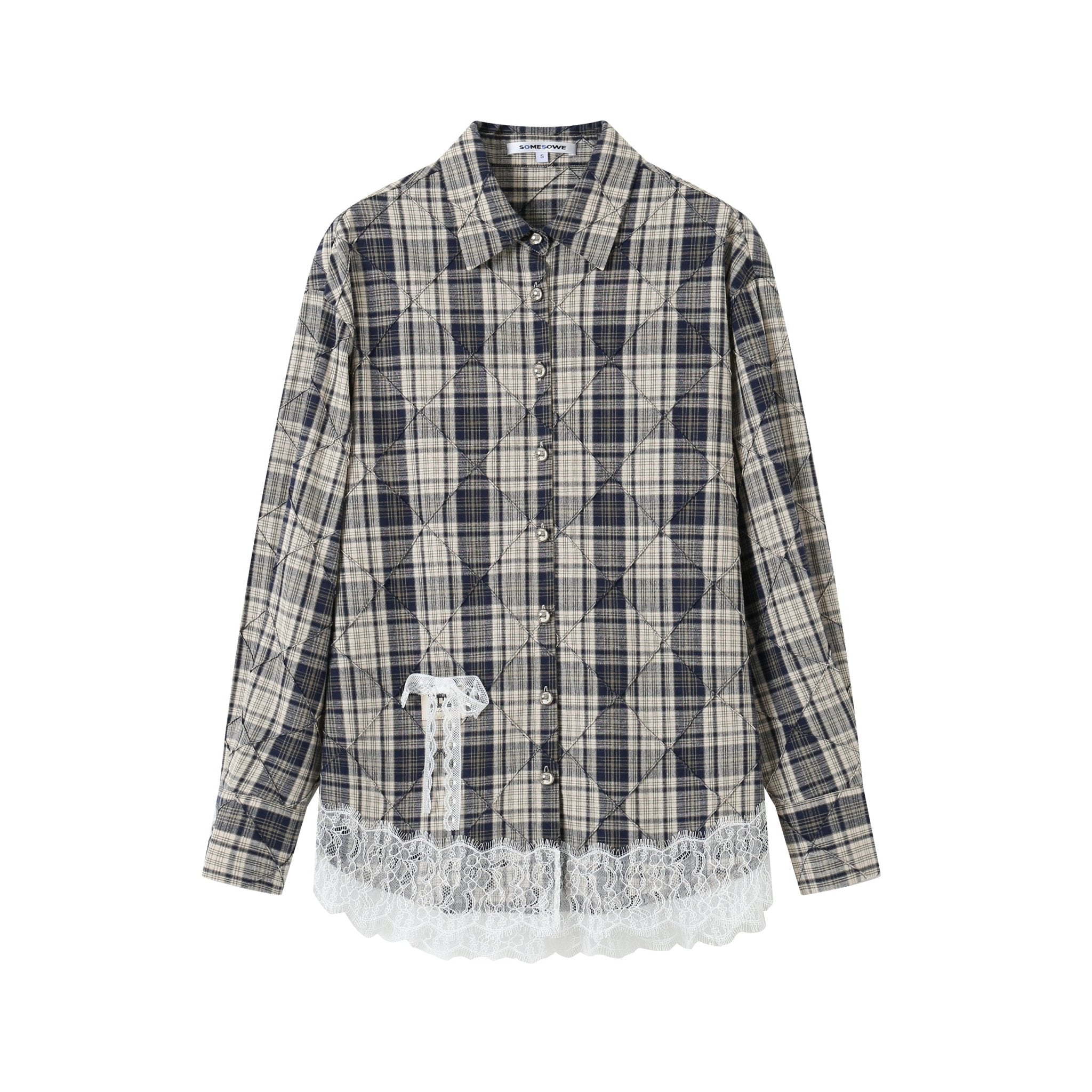 SOMESOWE Lace Plaid Shirt | MADA IN CHINA