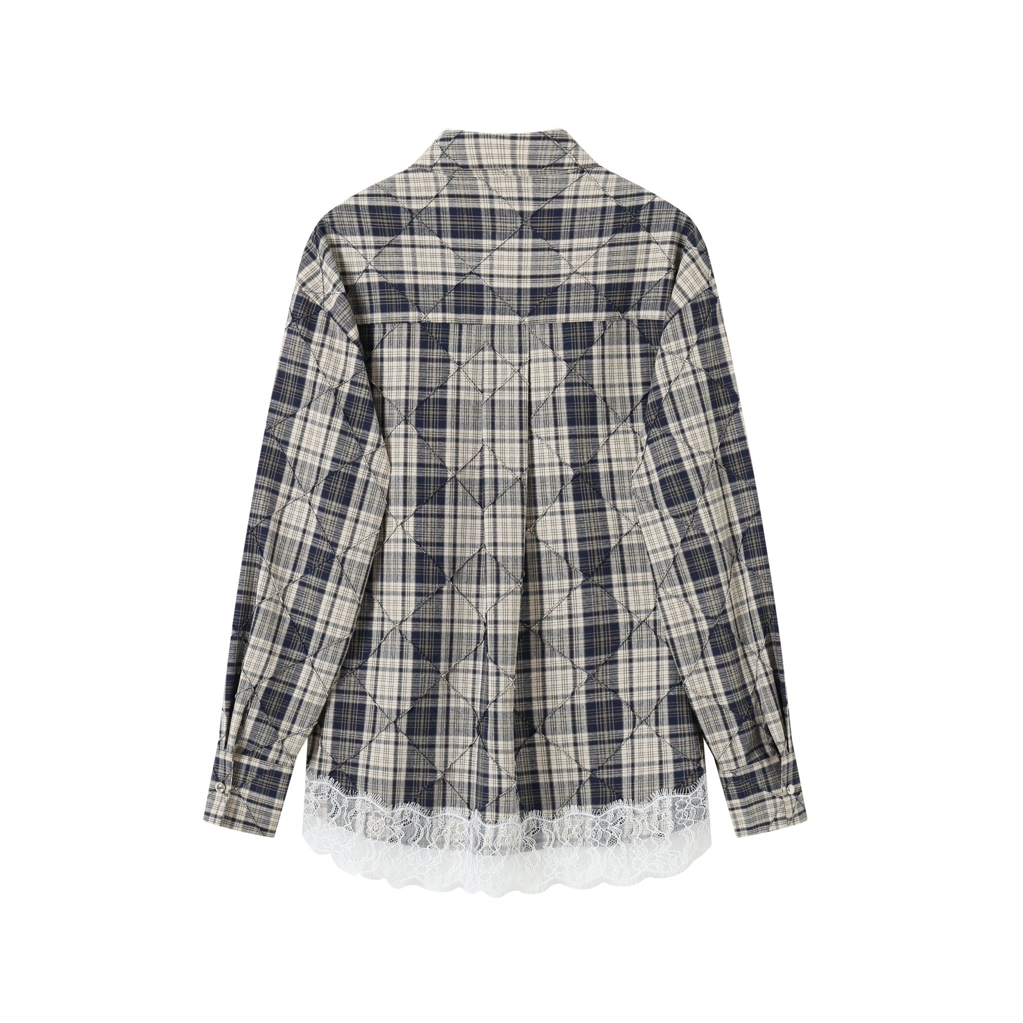 SOMESOWE Lace Plaid Shirt | MADA IN CHINA