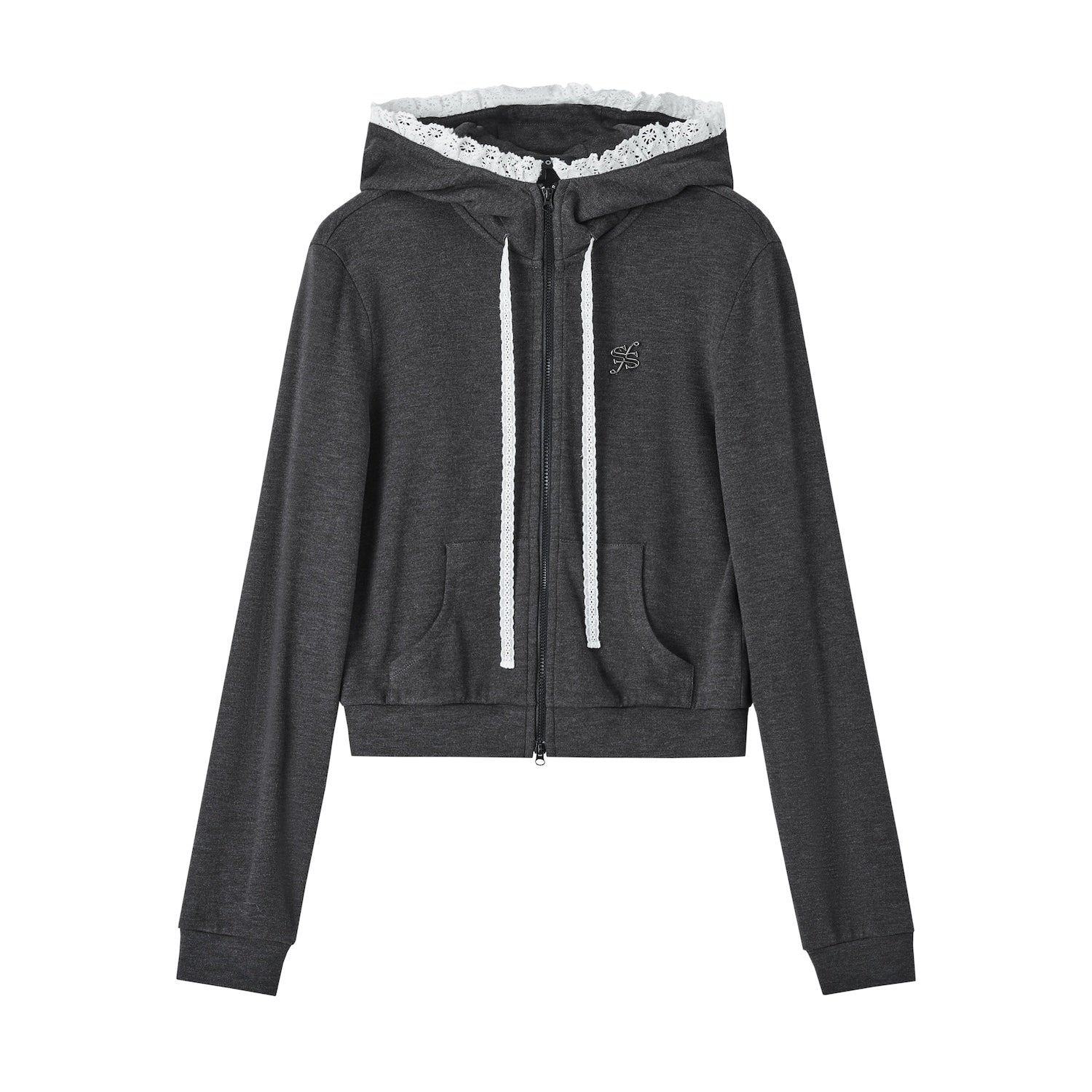 SOMESOWE Lace Trim Hoodie | MADAX