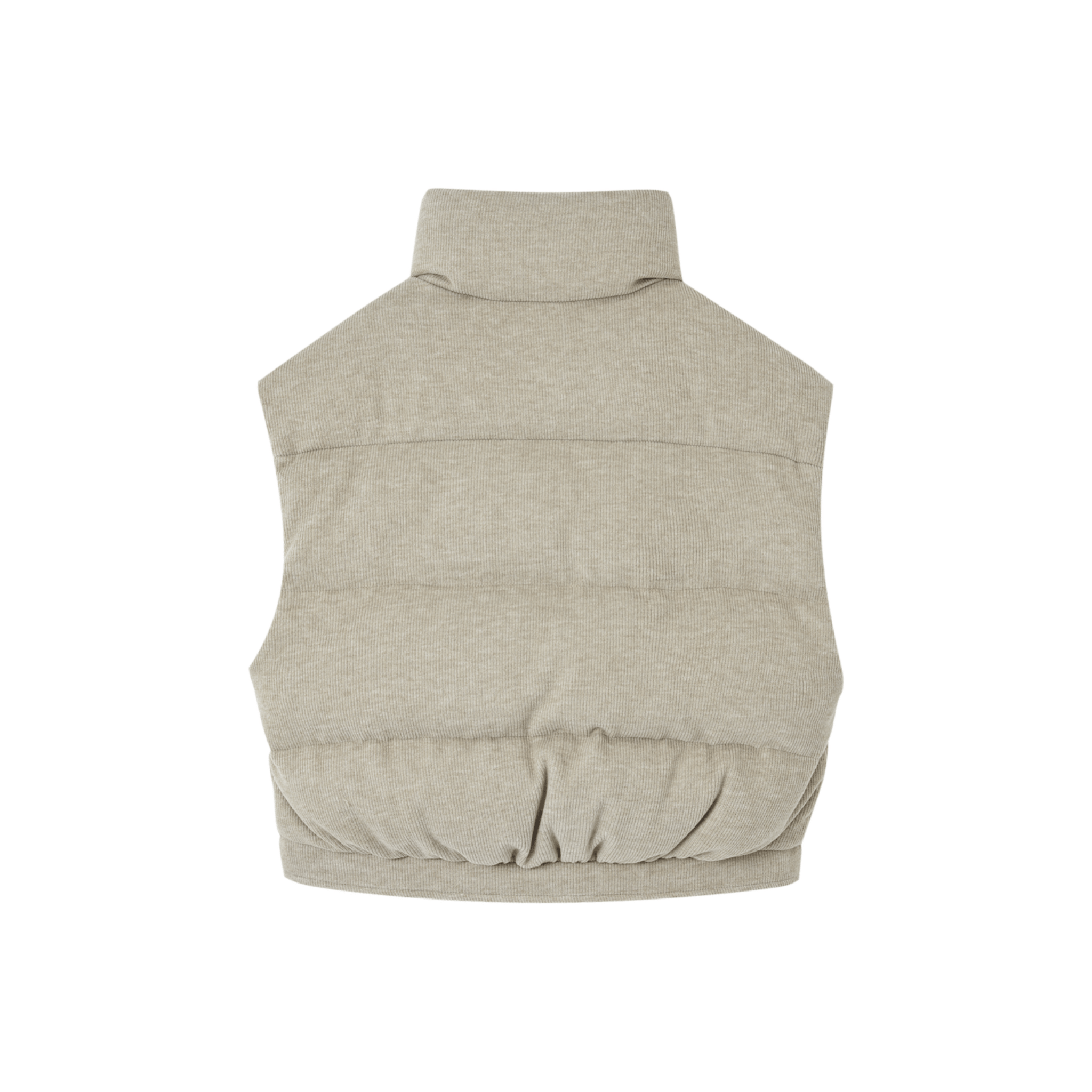 SOMESOWE Lace - trimmed Stand - up Collar Bread Vest in Light Brown | MADAX