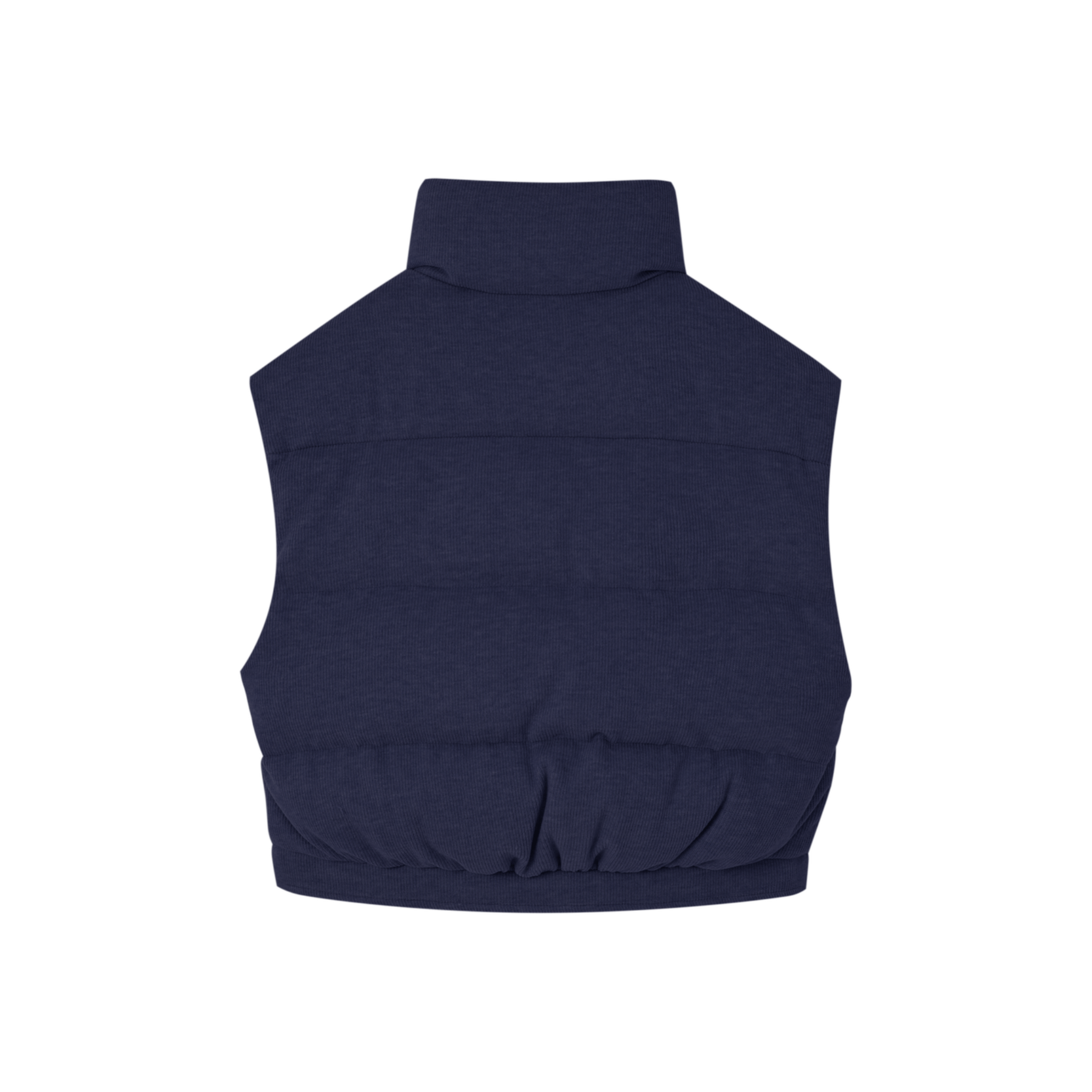 SOMESOWE Lace - trimmed Stand - up Collar Bread Vest in Navy Blue | MADAX