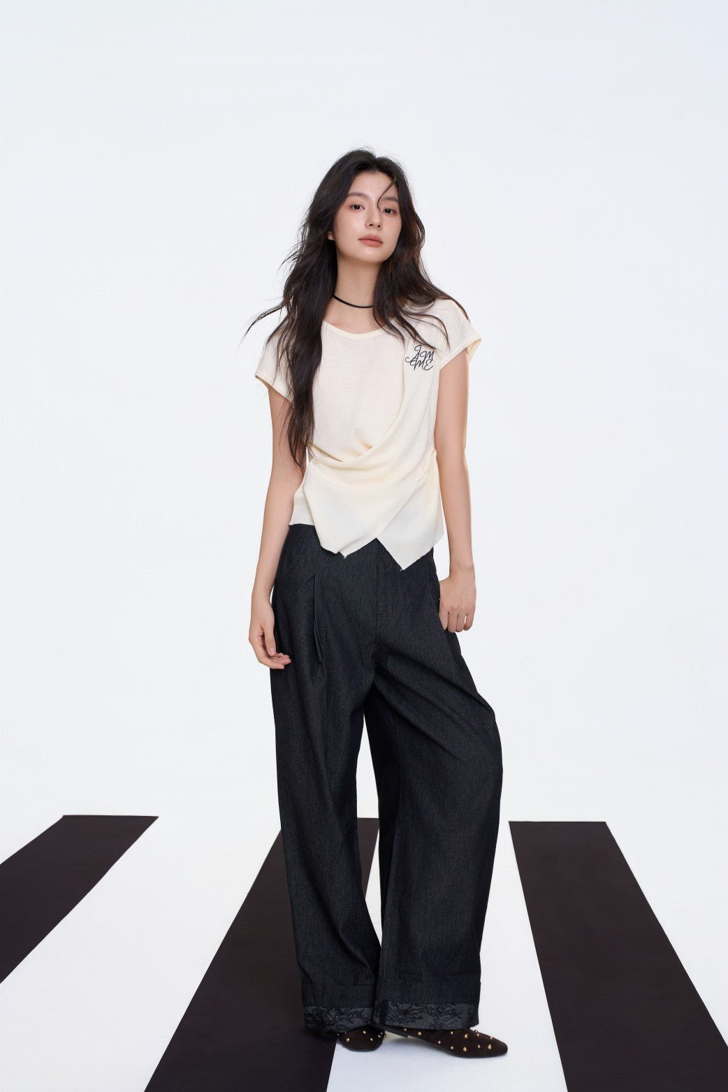 AIMME SPARROW Lace - trimmed Trousers In Black | MADAX