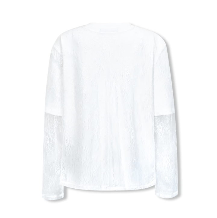 NOT FOR US Lace Umbrella Rabbit Print Long Sleeves in White | MADAX