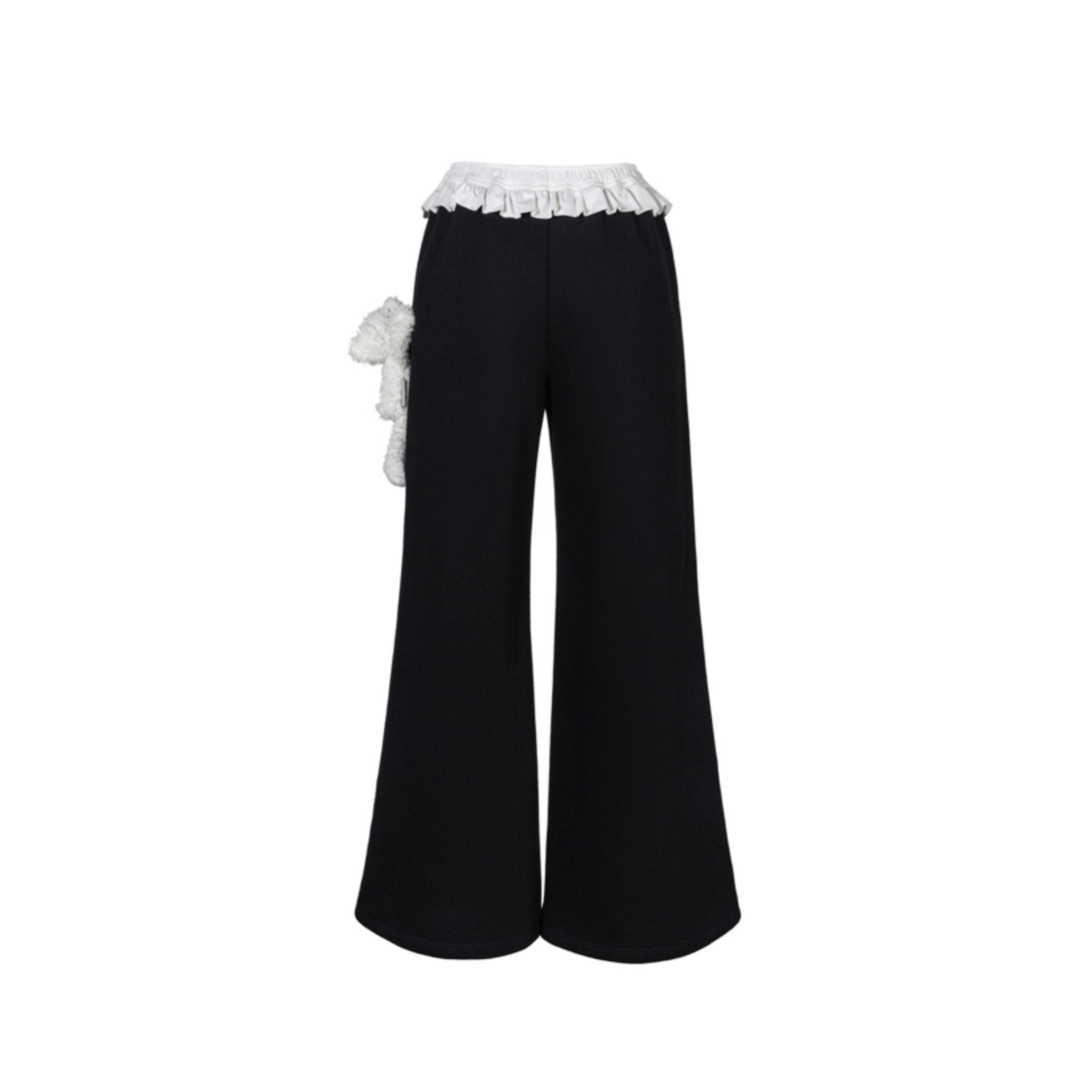 13DE MARZO Lace - up Waistband Sweatpants in Black | MADAX