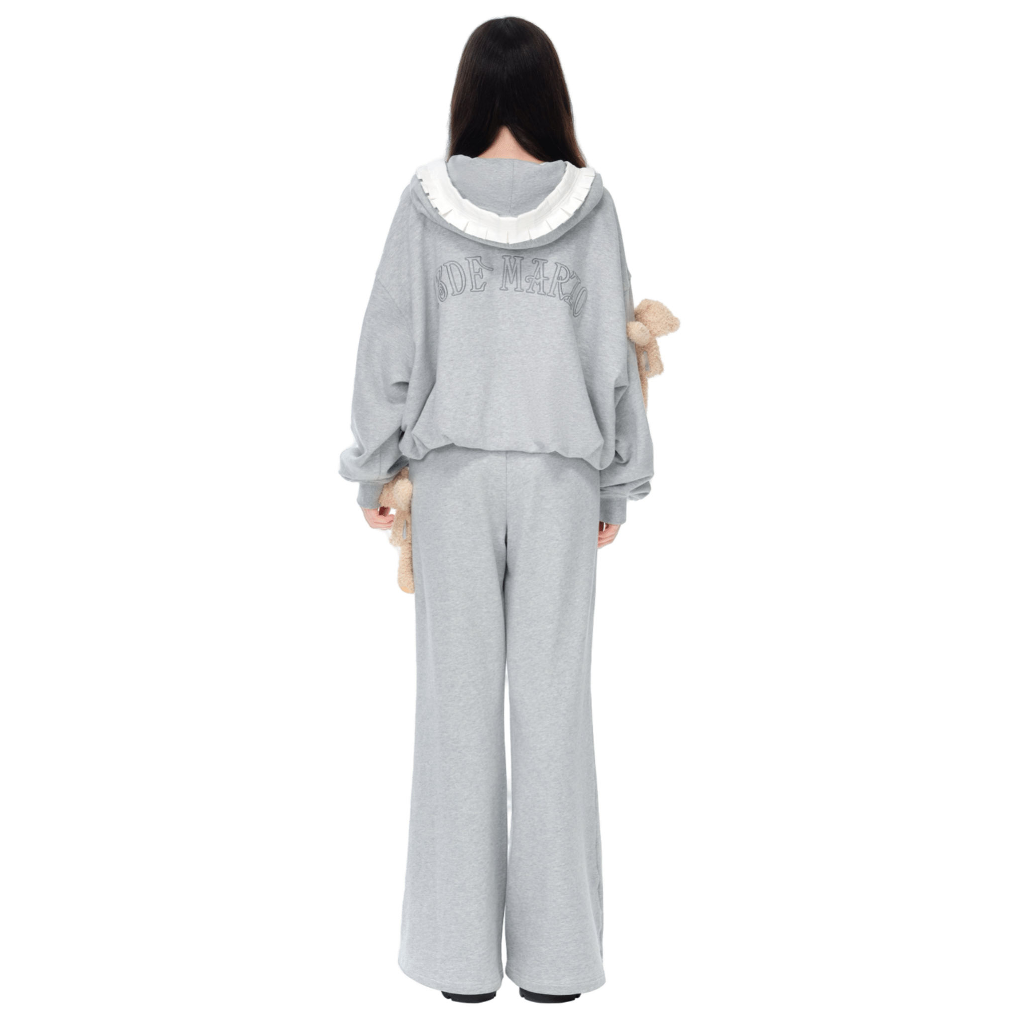 13DE MARZO Lace - up Waistband Sweatpants in Gray | MADAX