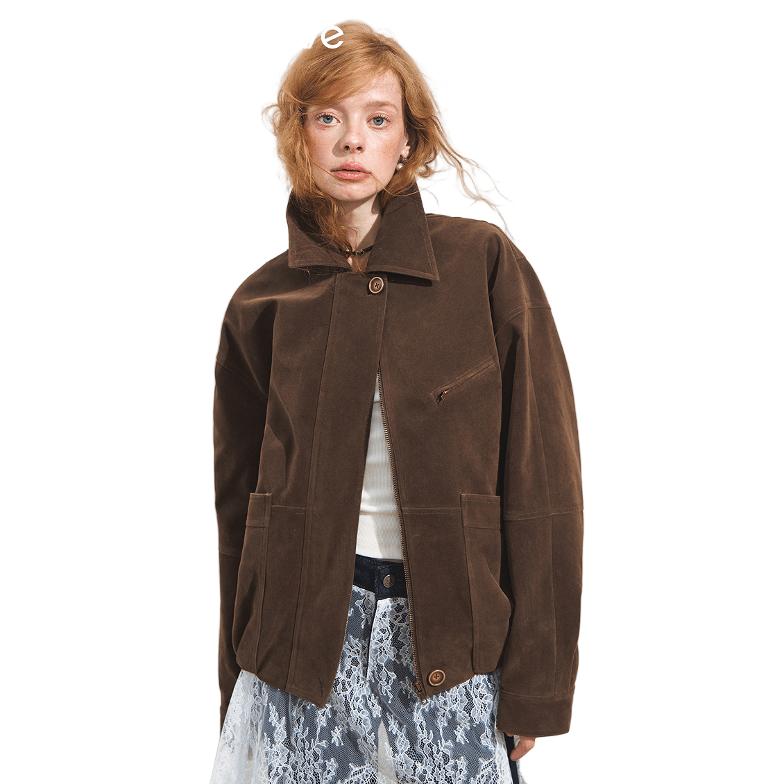 SOMESOWE Lapel Velvet Suede Oversized Jacket In Dark Brown | MADAX