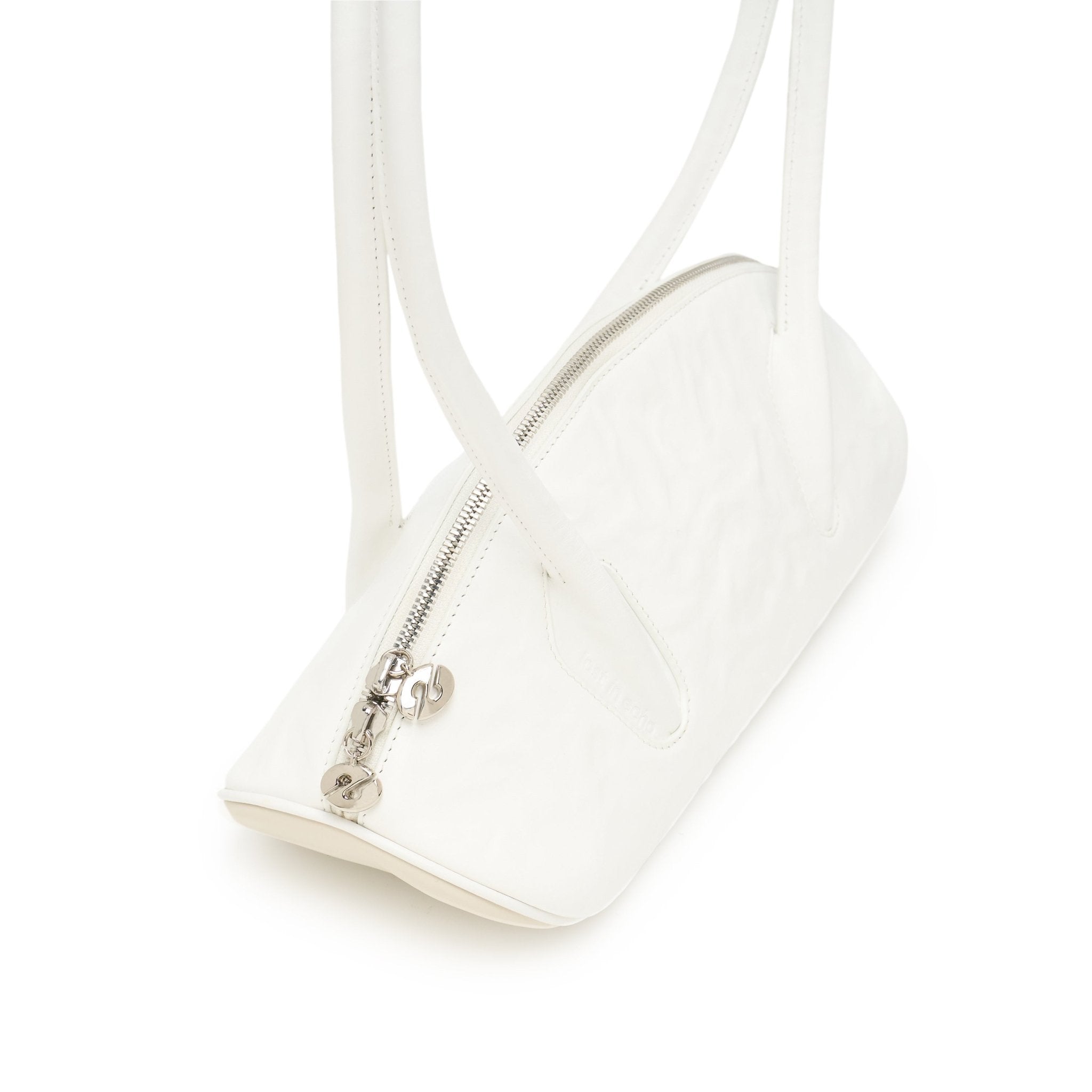 LOST IN ECHO Large Dumpling Bowling Ball Underarm Bag In White | MADAX