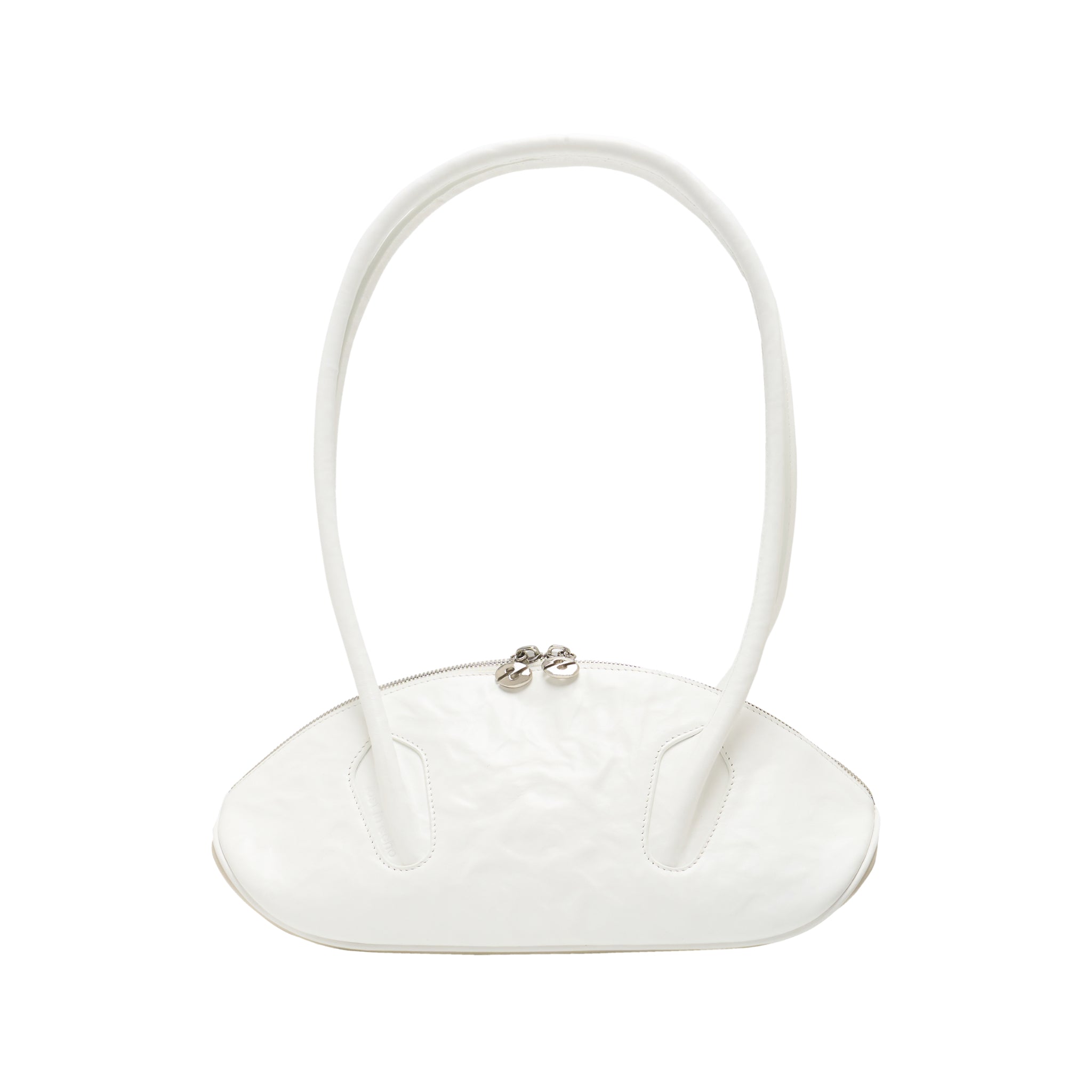 LOST IN ECHO Large Dumpling Bowling Ball Underarm Bag In White | MADAX