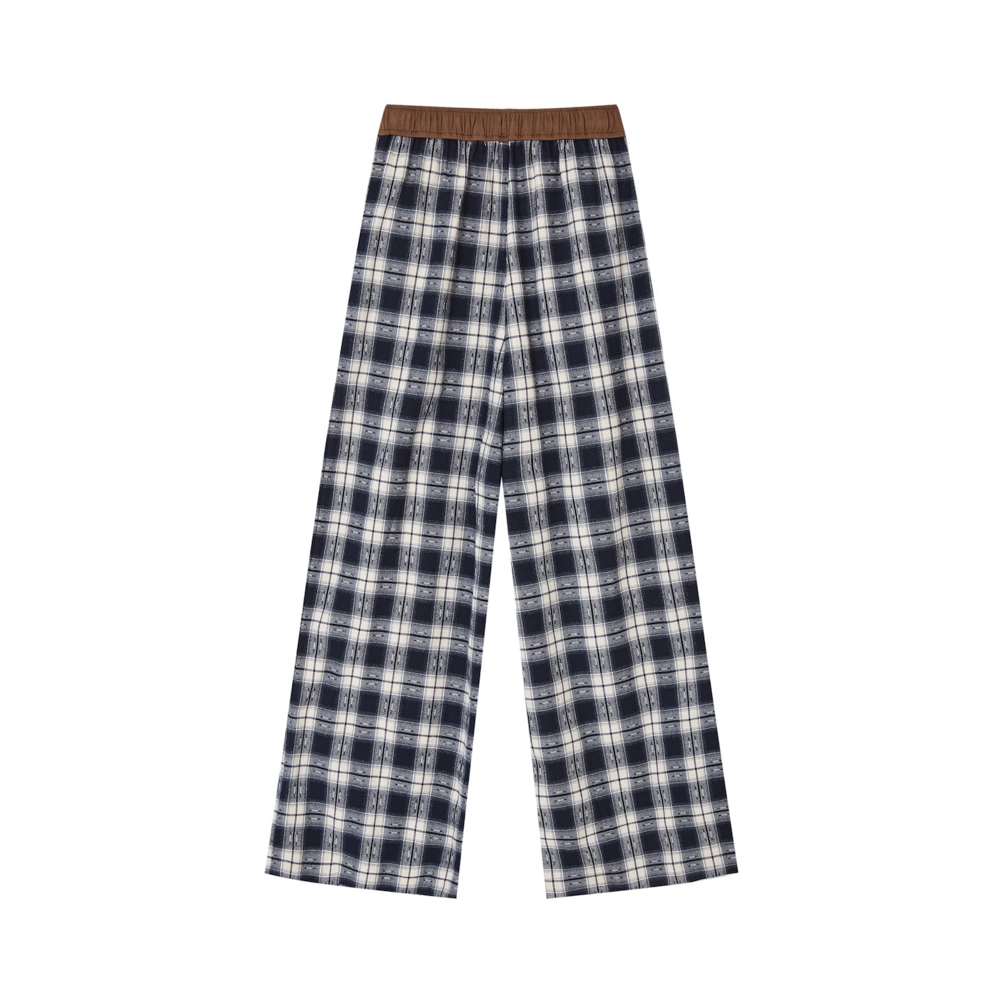 SOMESOWE Lazy Plaid Wide - leg Casual Pants In Blue And White | MADAX