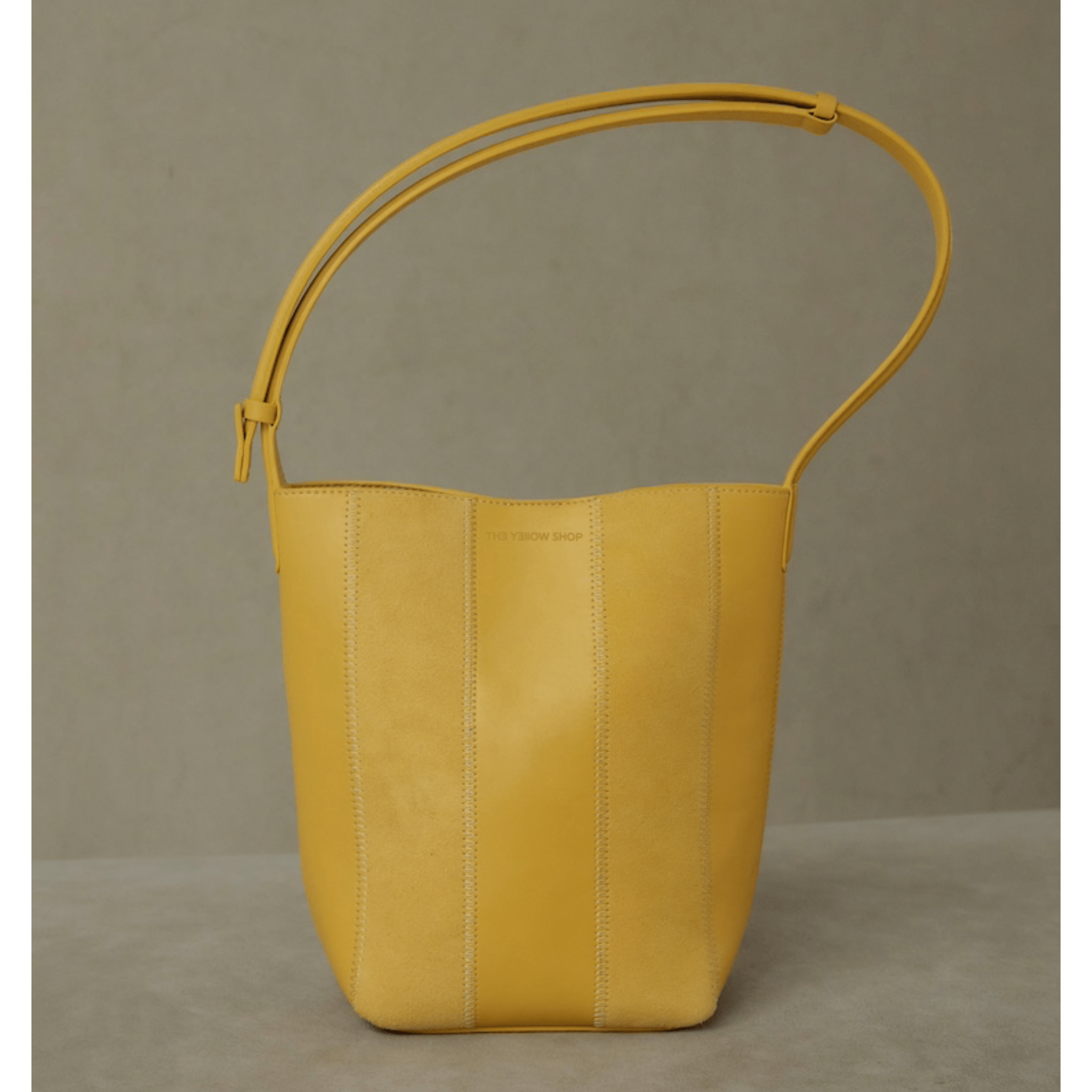 The Yellow Shop Lene Tote Bag Striped Bucket Tote Bag in Yellow | MADAX