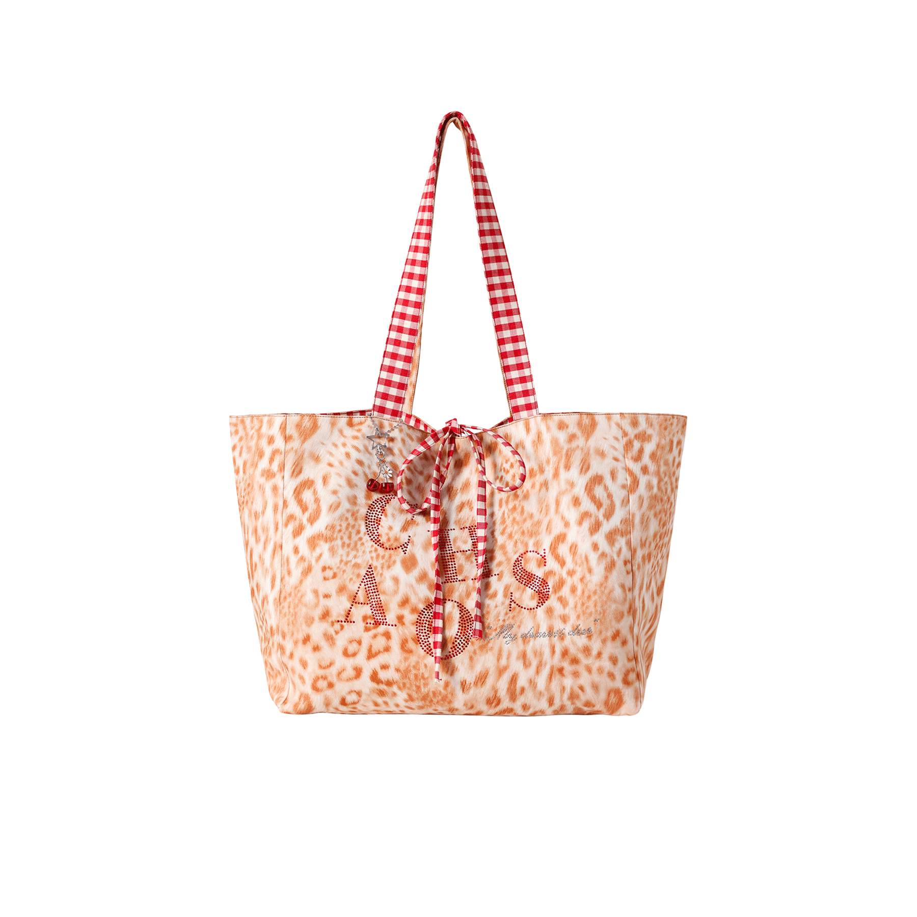 CHAOSCHAOS Leopard Print Rhinestone Double - Sided Tote Bag (with Free Pendant) | MADAX