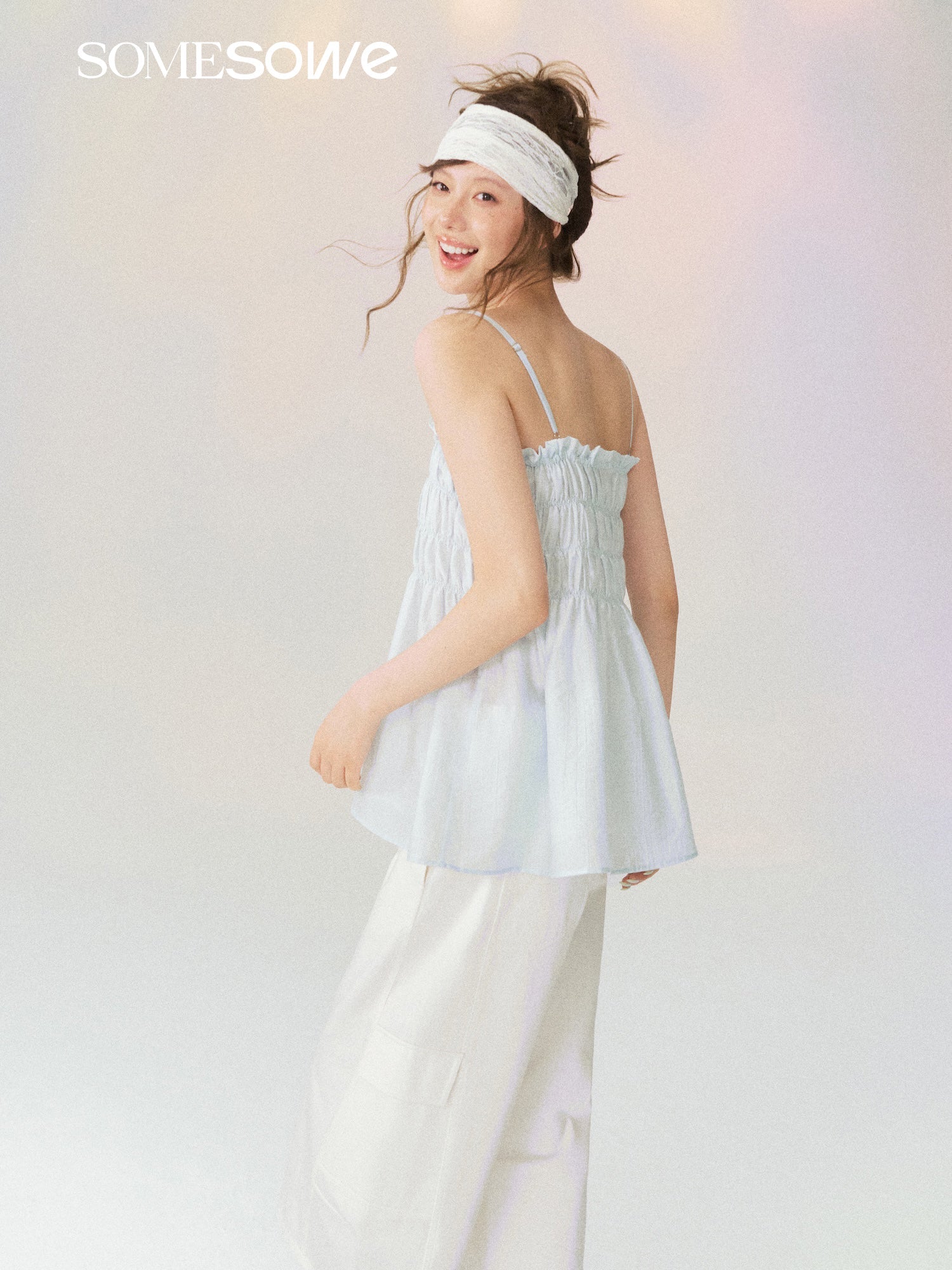 SOMESOWE Light Blue Strapless Top | MADAX
