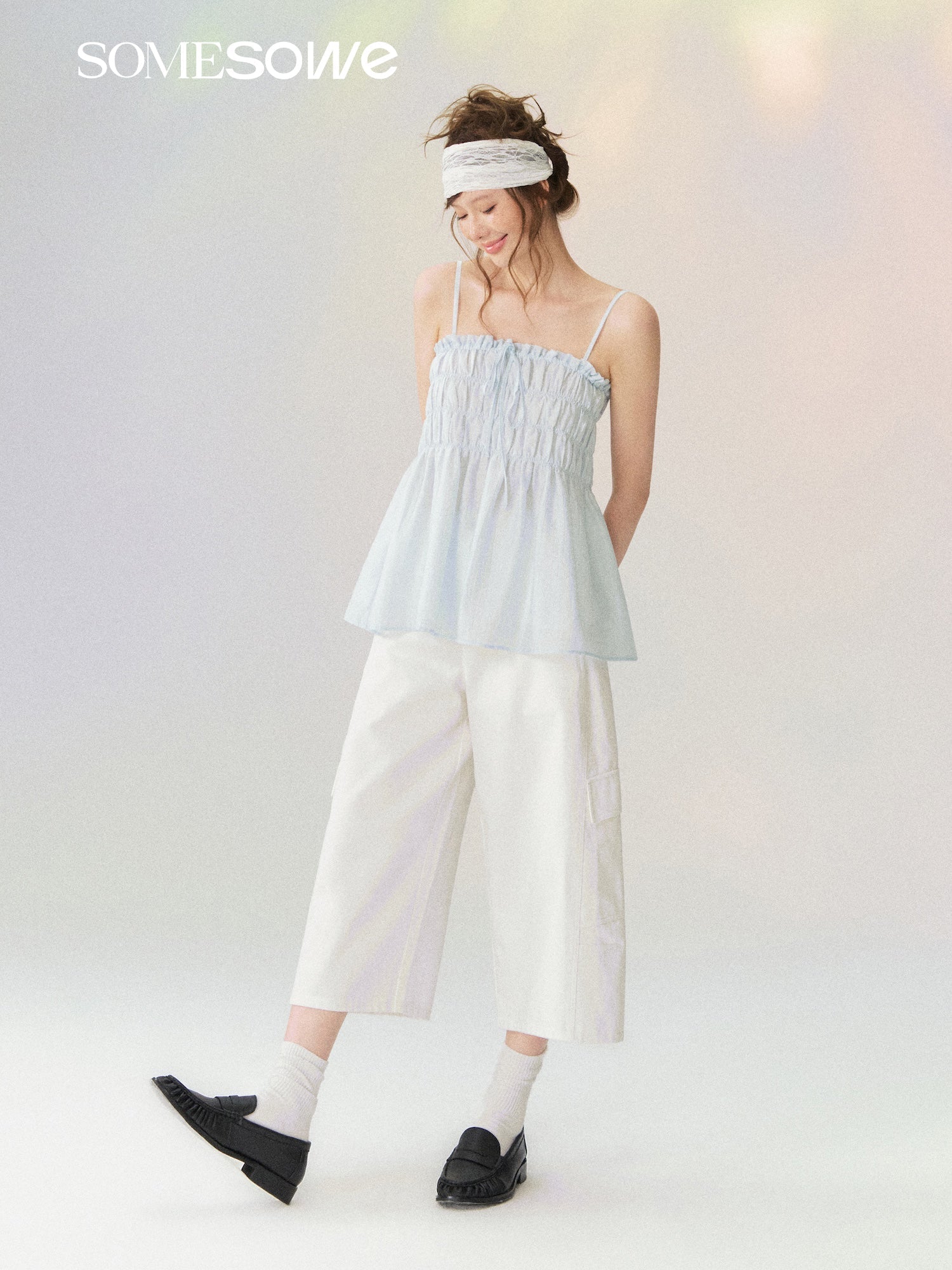 SOMESOWE Light Blue Strapless Top | MADAX