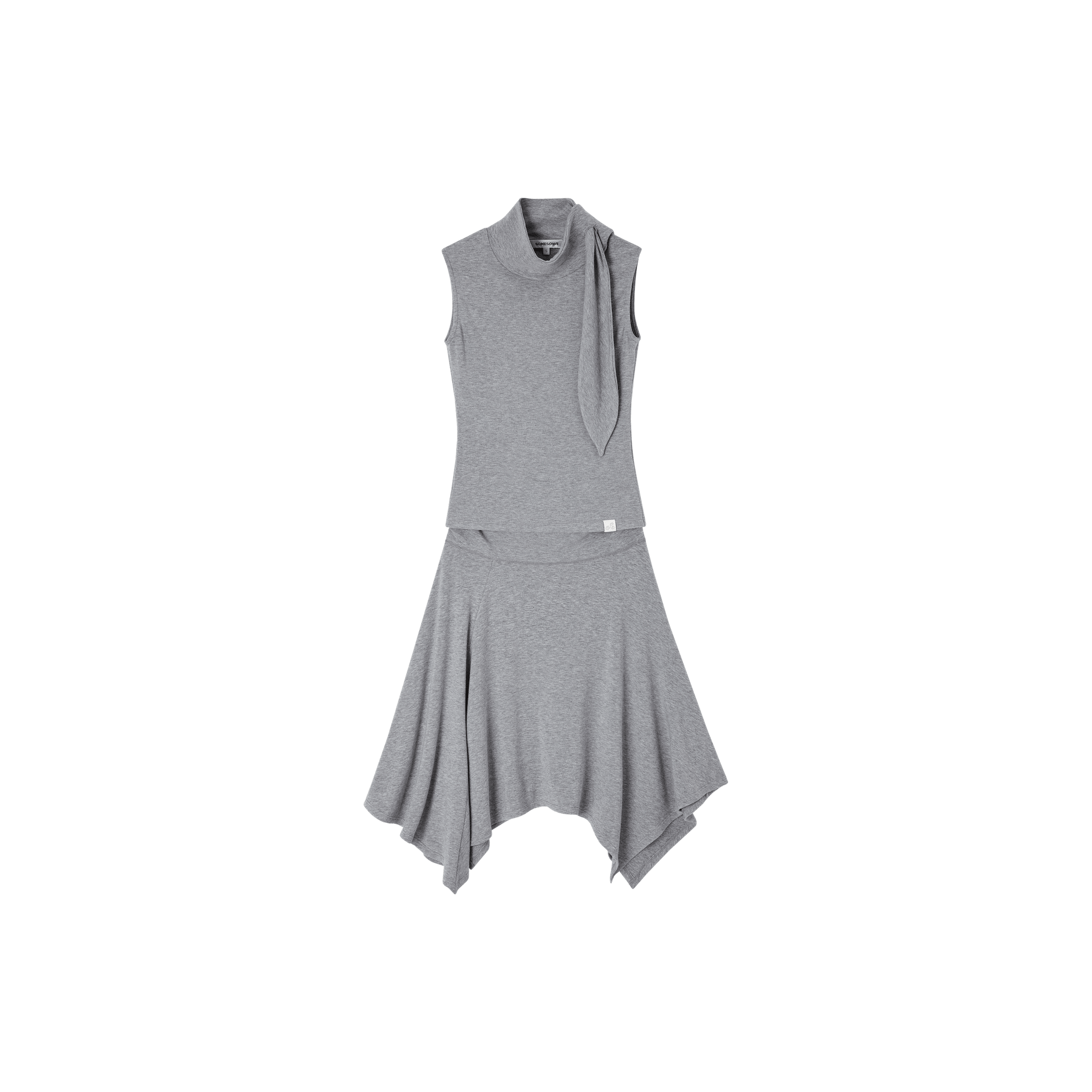 SOMESOWE Light Gray Loose - fitting Irregularly Draped Suit | MADAX