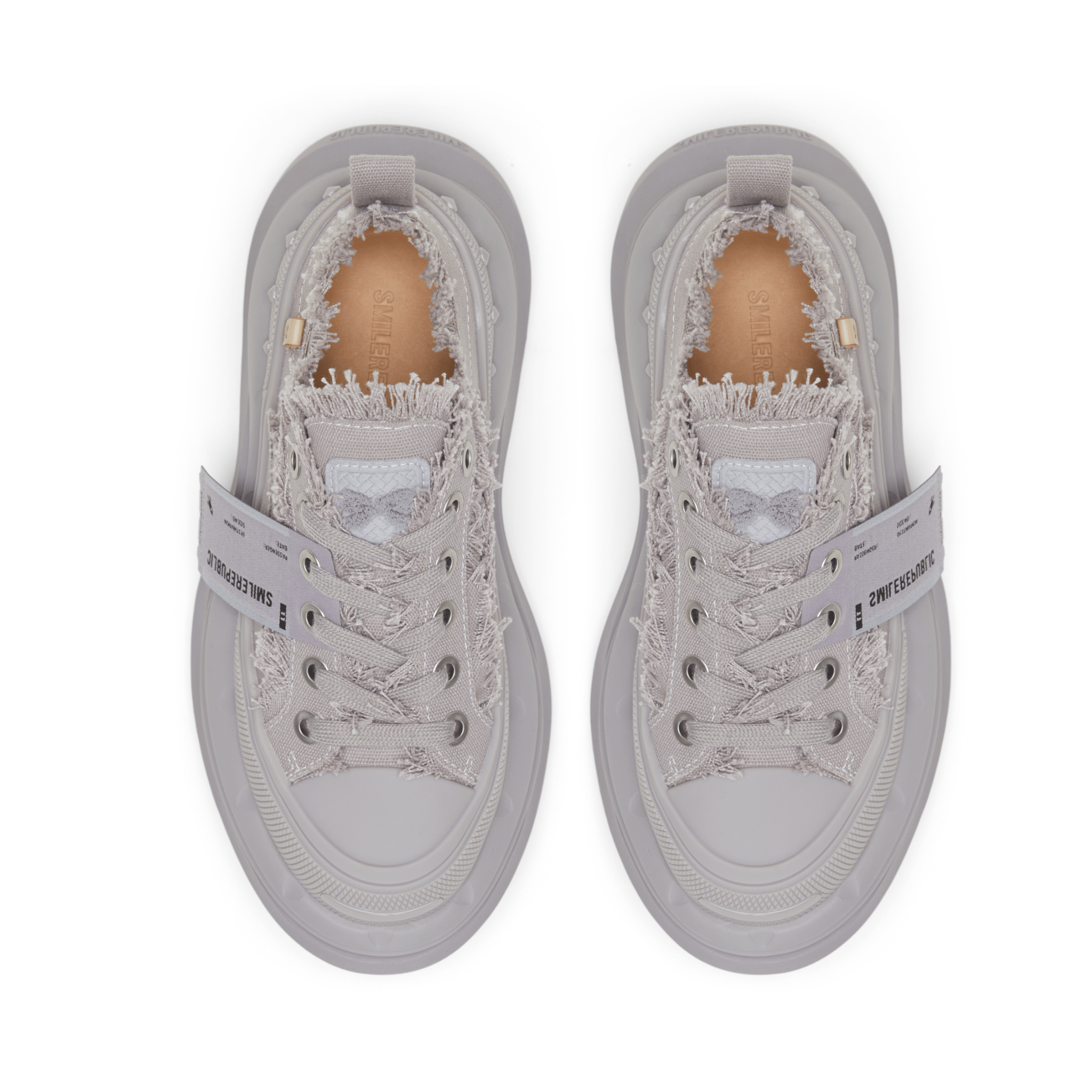 SMILEREPUBLIC Light Grey Low - top Open - mouthed Thick - soled Canvas Shoes 2.0 | MADAX