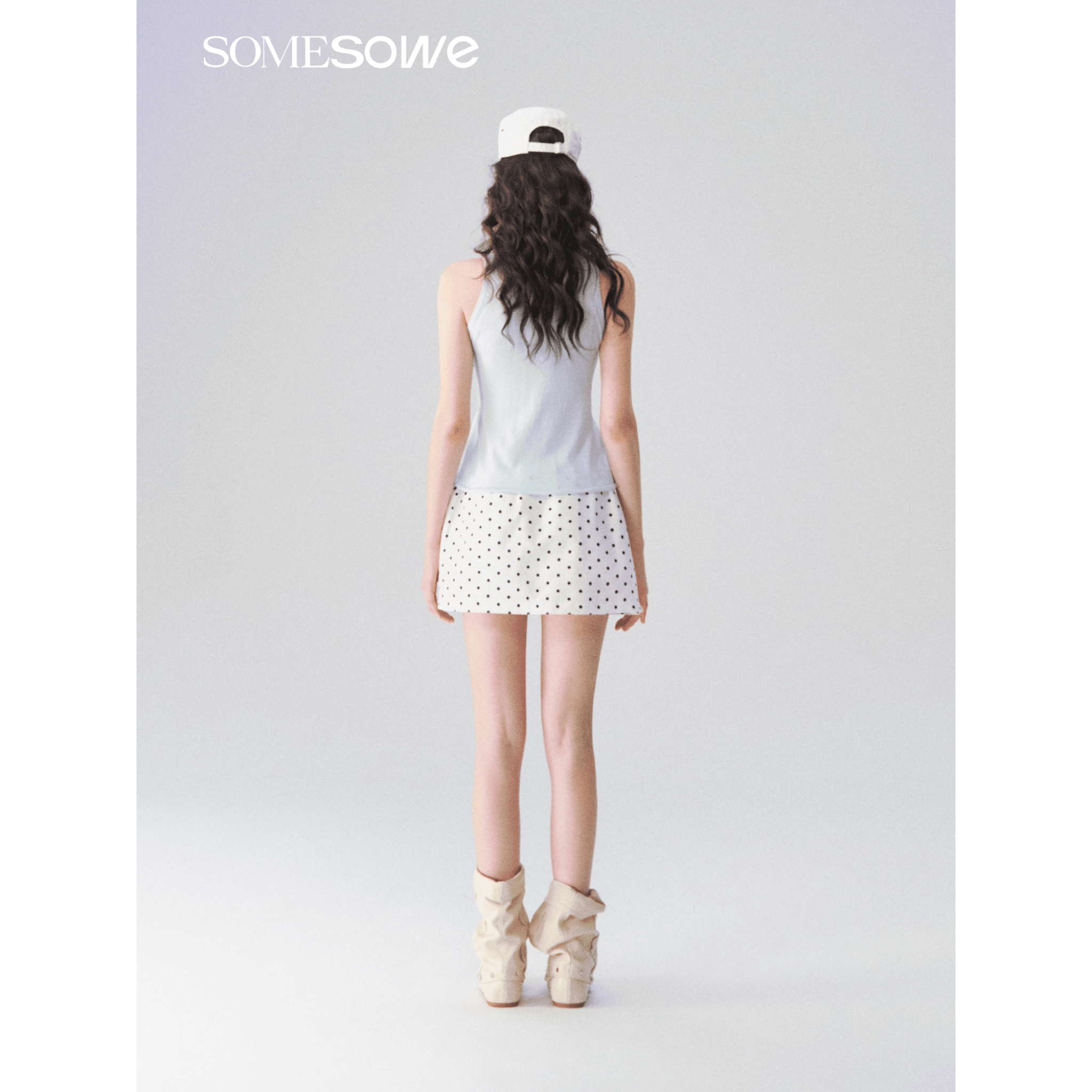 SOMESOWE Linen A-line Mini Skirt in White | MADAX