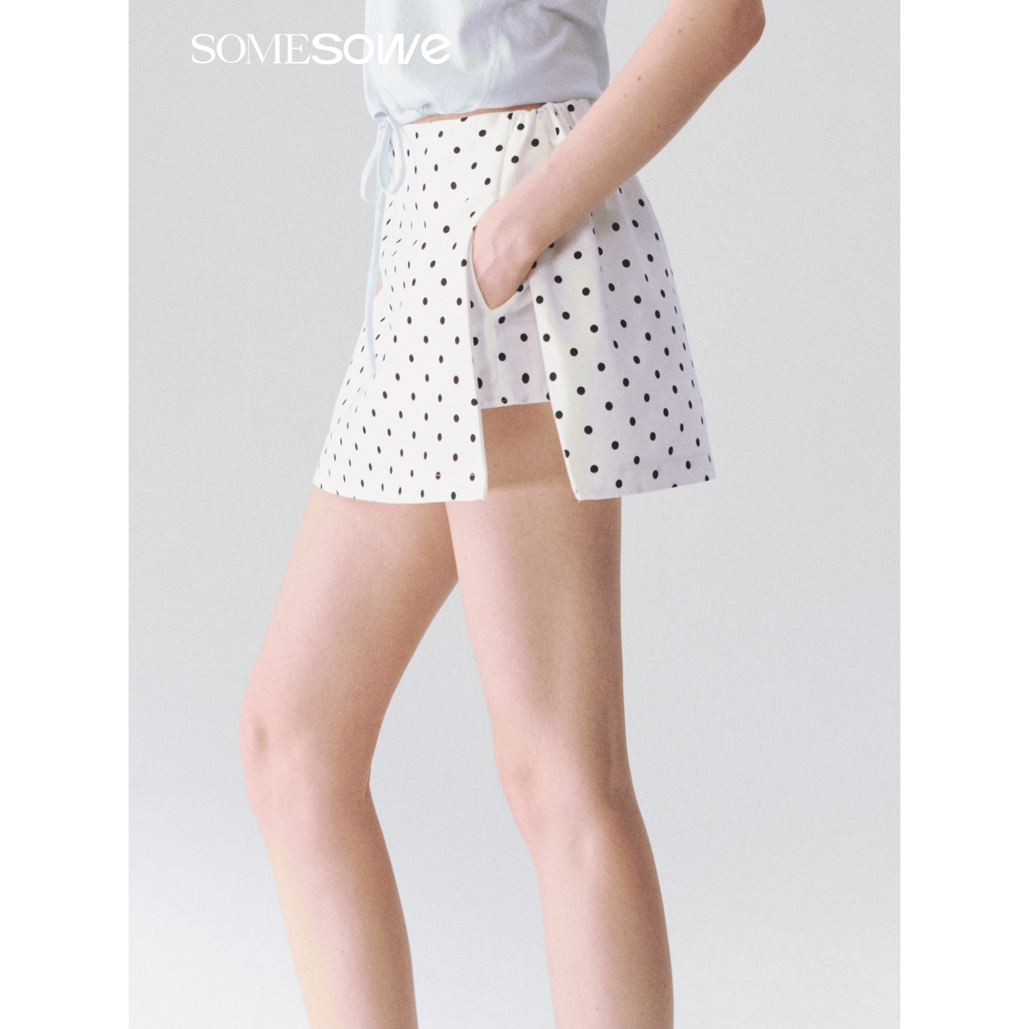 SOMESOWE Linen A-line Mini Skirt in White | MADAX