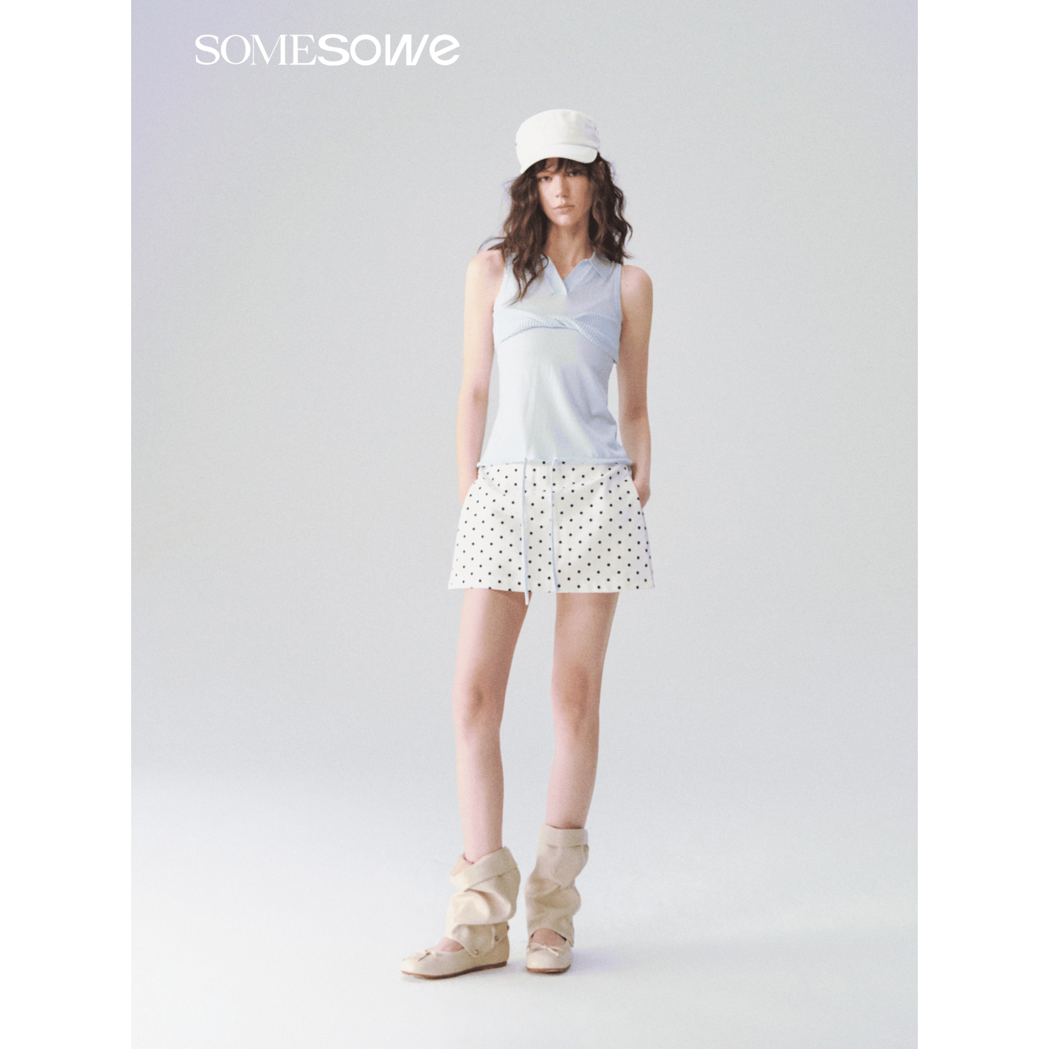 SOMESOWE Linen A-line Mini Skirt in White | MADAX
