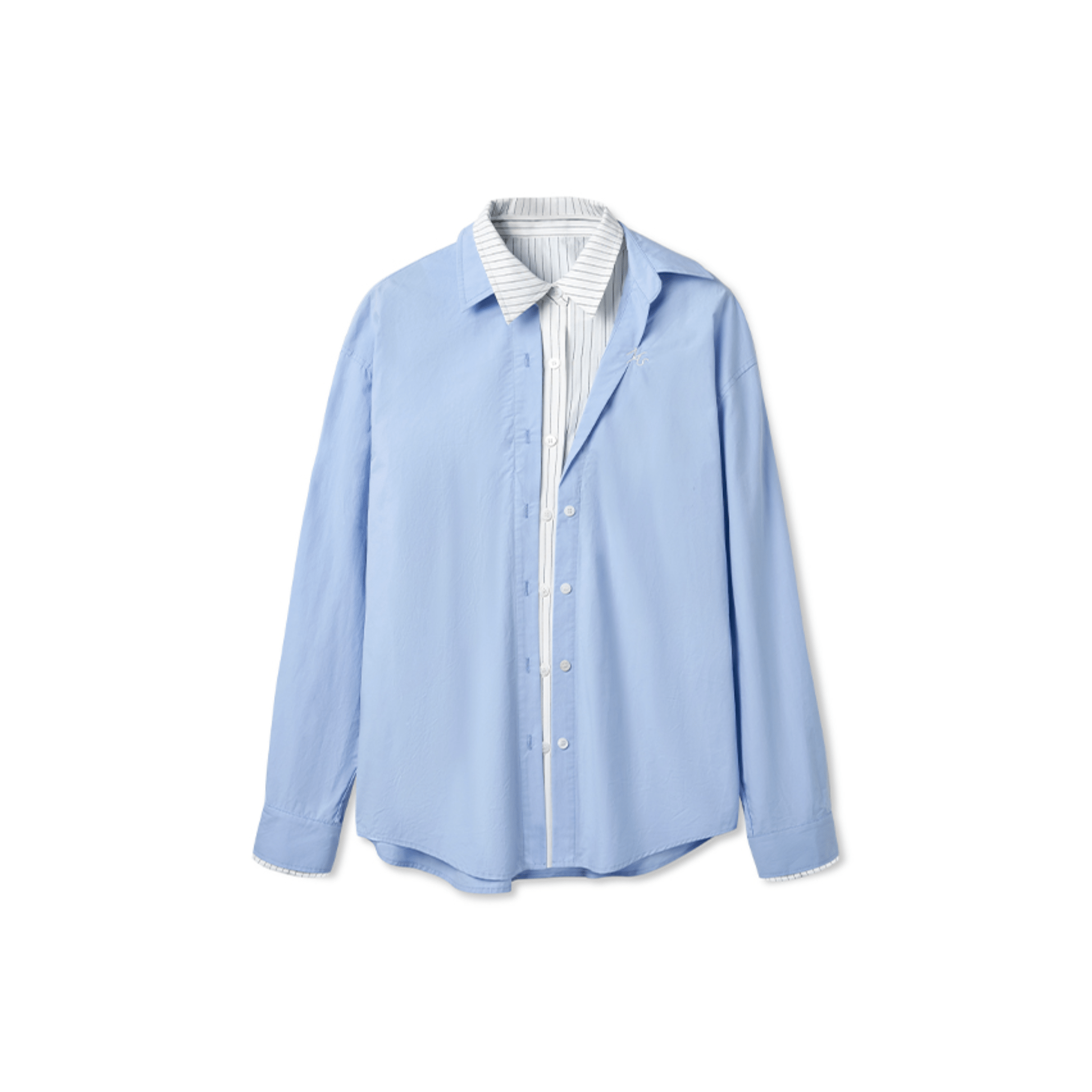 NAWS Lisbon Patchwork Shirt in Cloud Blue | MADAX