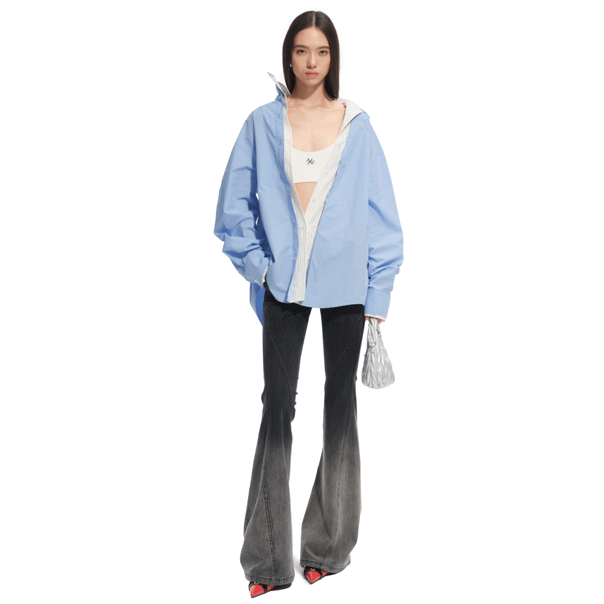 NAWS Lisbon Patchwork Shirt in Cloud Blue | MADAX