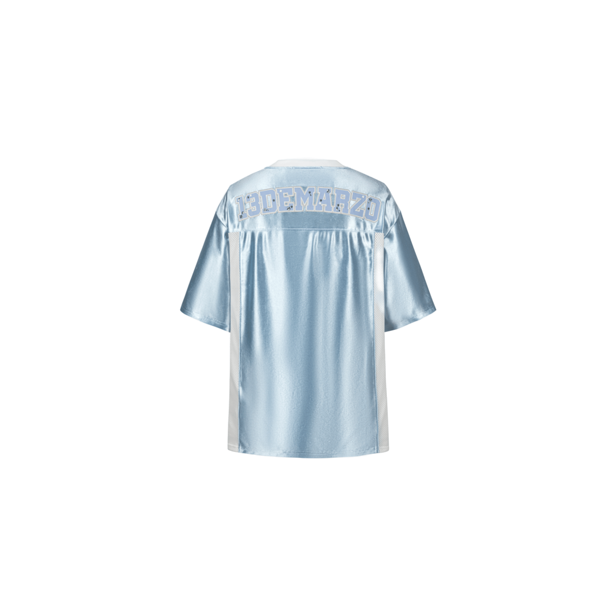 13DE MARZO Little Bear Cheerleaders Satin Jersey T-shirt in Blue | MADAX