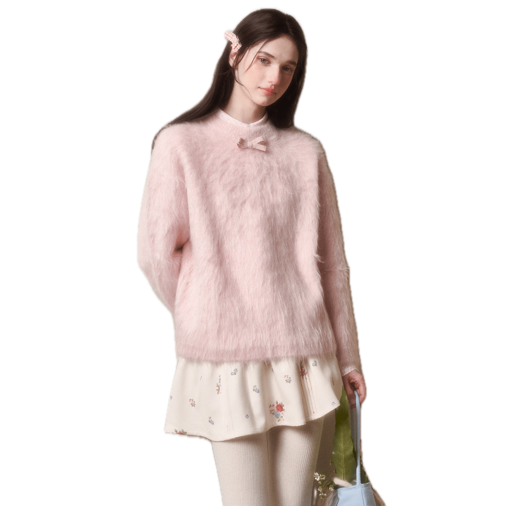 Group of Universe “Little Lamb” Crew Neck Sweater in Pink | MADAX