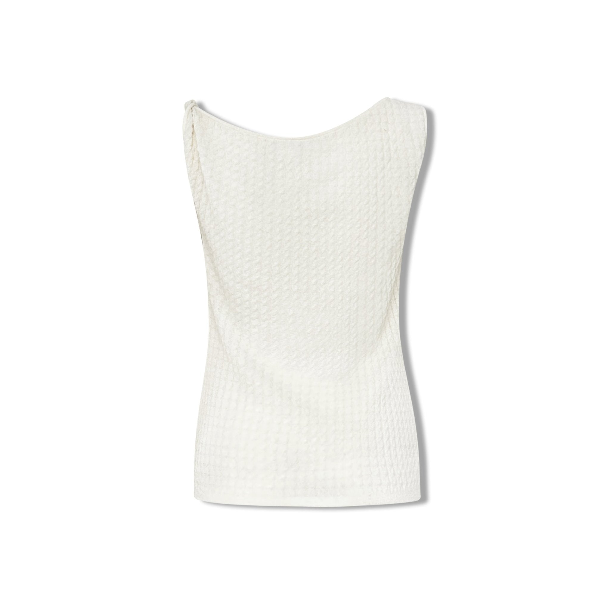 AIMME SPARROW Logo Knit Top In White | MADAX