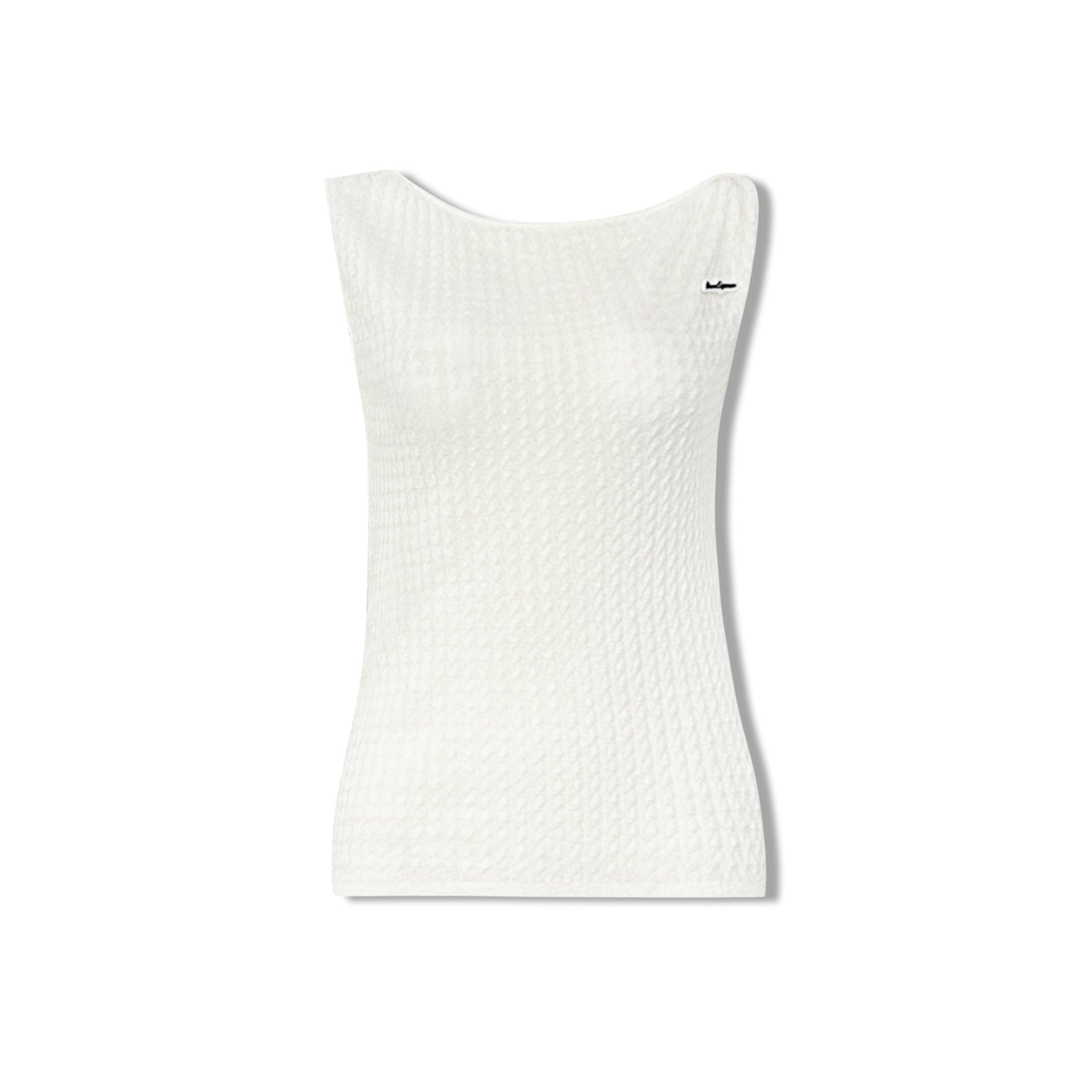 AIMME SPARROW Logo Knit Top In White | MADAX
