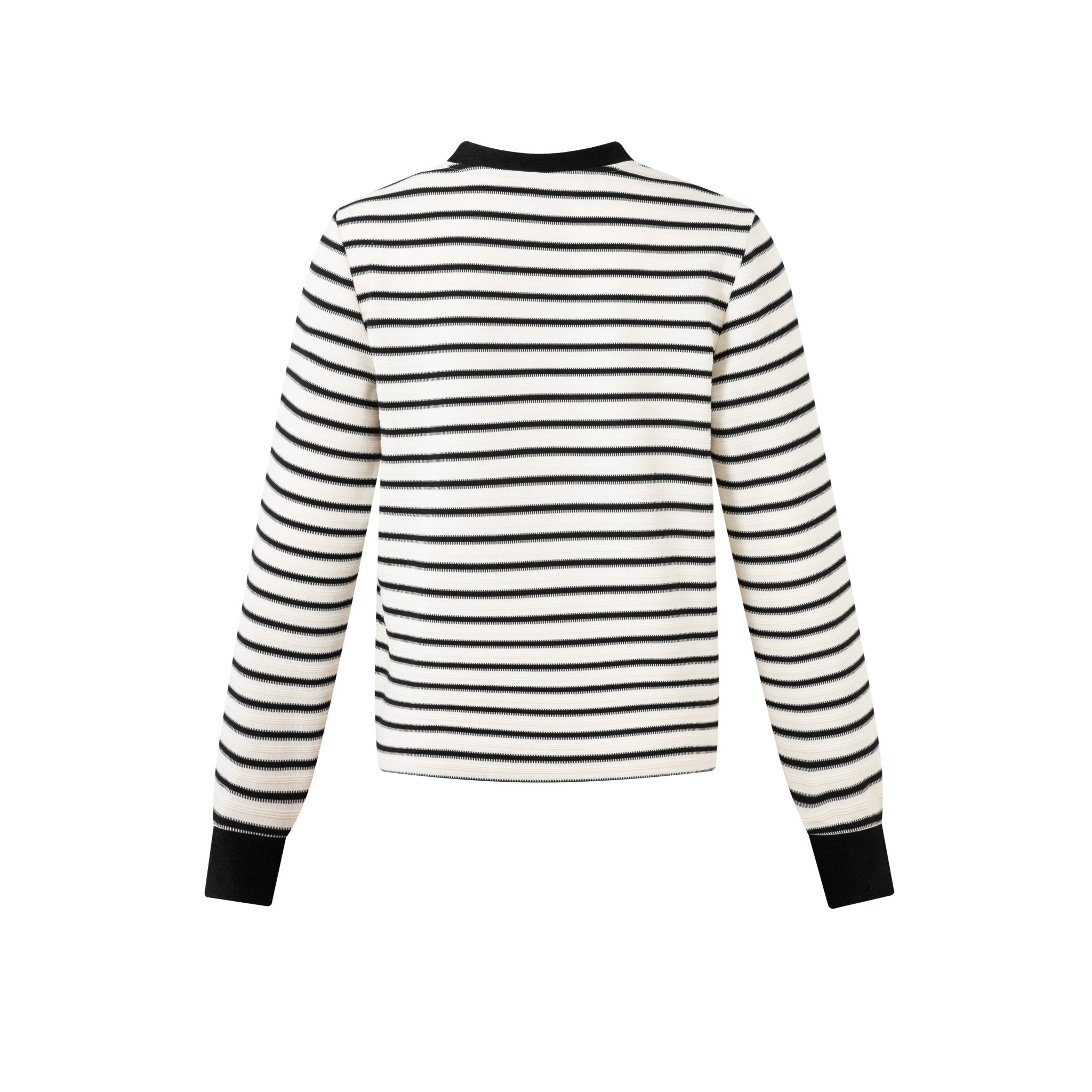 DIANA VEVINA LOGO Label Round Neck Striped Long Sleeve | MADA IN CHINA