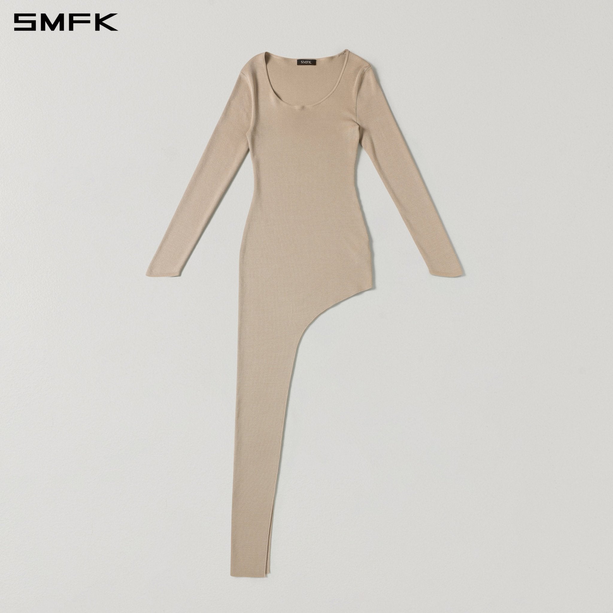 SMFK Long-Sleeved Knit Evening Dress in Skin Tone | MADAX