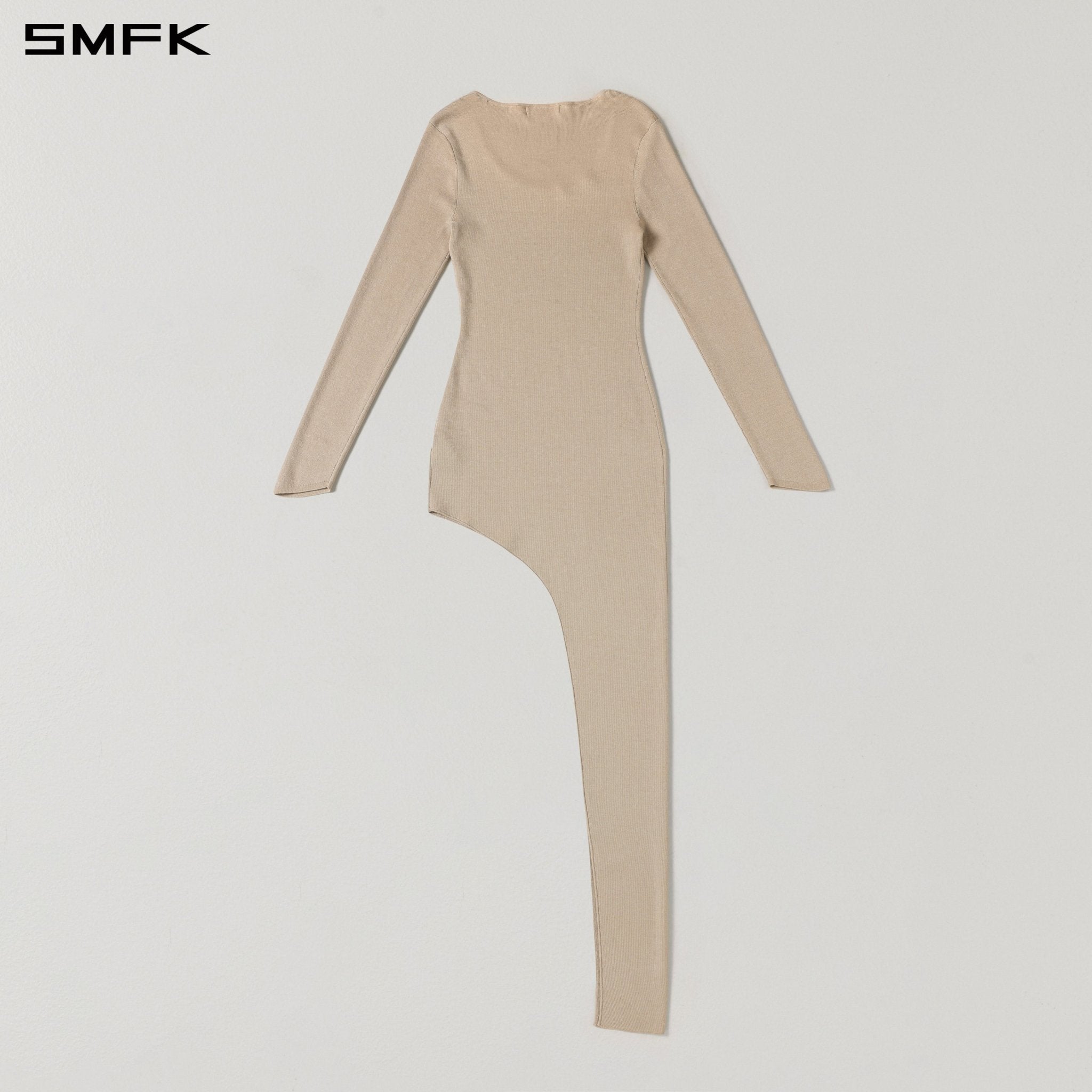 SMFK Long-Sleeved Knit Evening Dress in Skin Tone | MADAX
