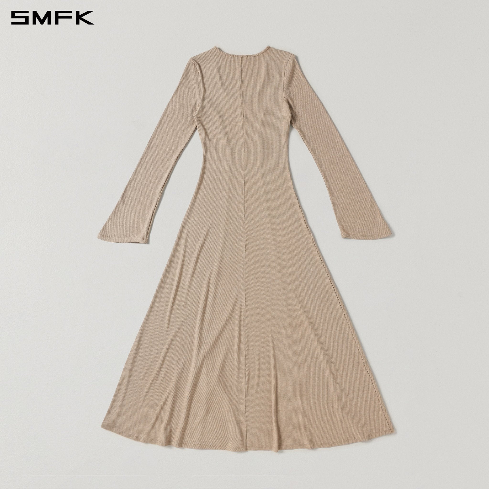 SMFK Long-Sleeved Long Dress Skin Tone | MADAX