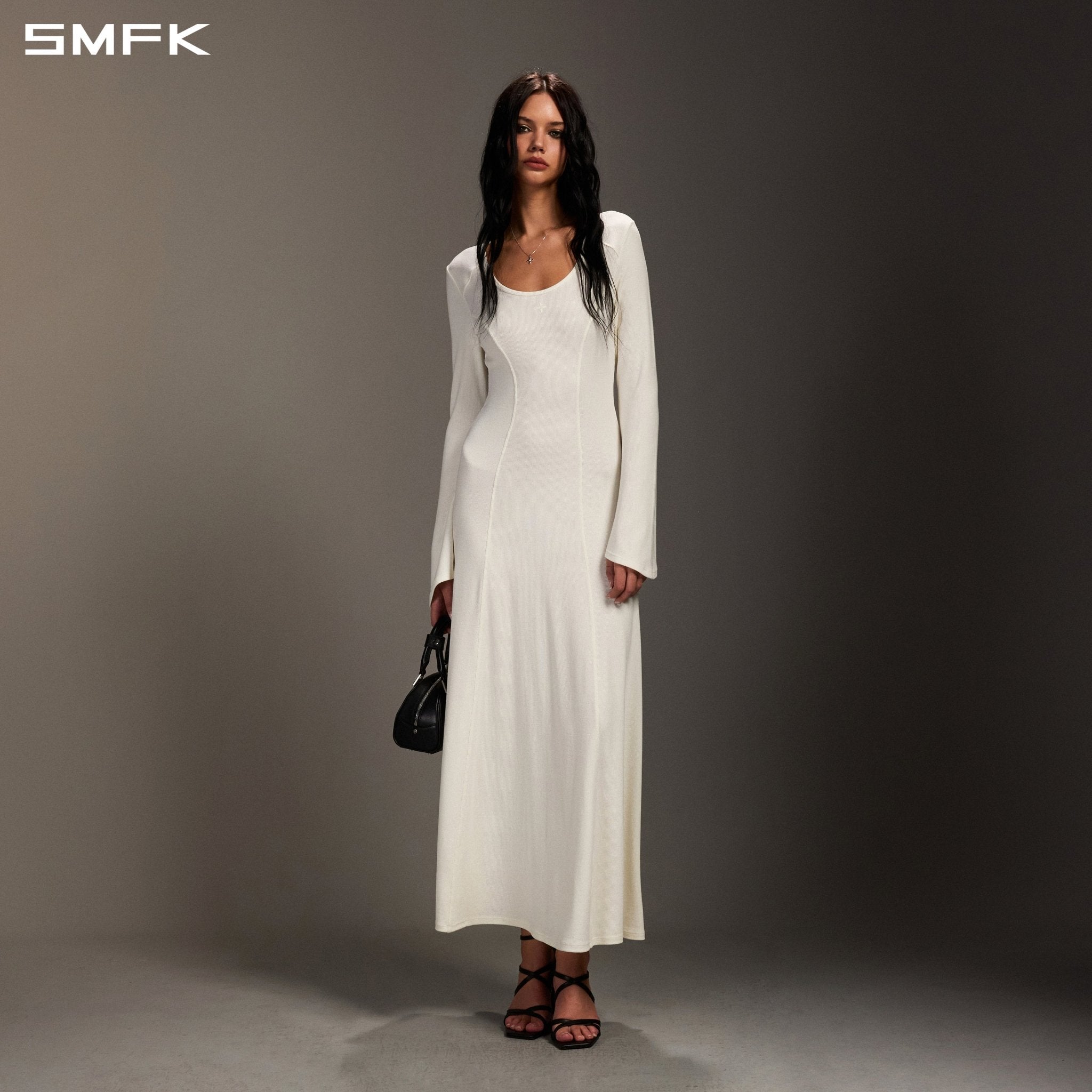 SMFK Long-Sleeved White Dress | MADAX