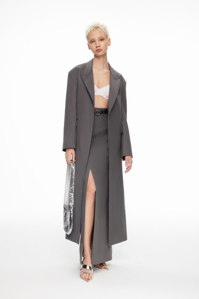 LOST IN ECHO Long Suit Jacket with Cutout Back | MADA IN CHINA