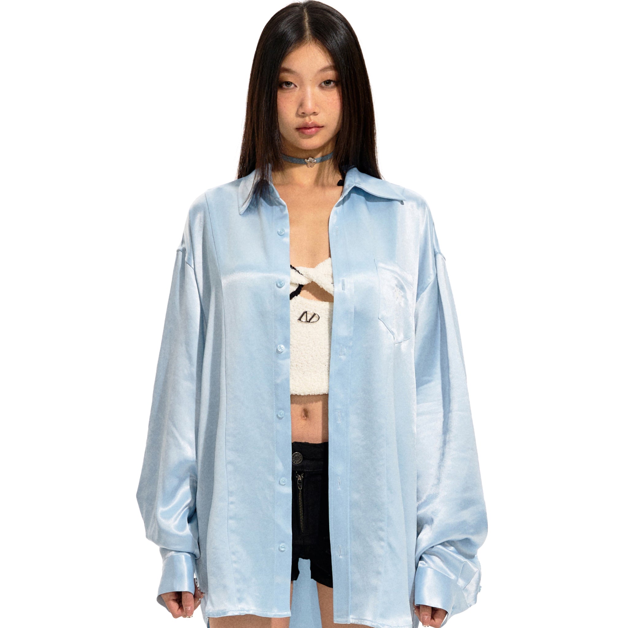 NAWS Loose Acetate Satin Shirt | MADAX