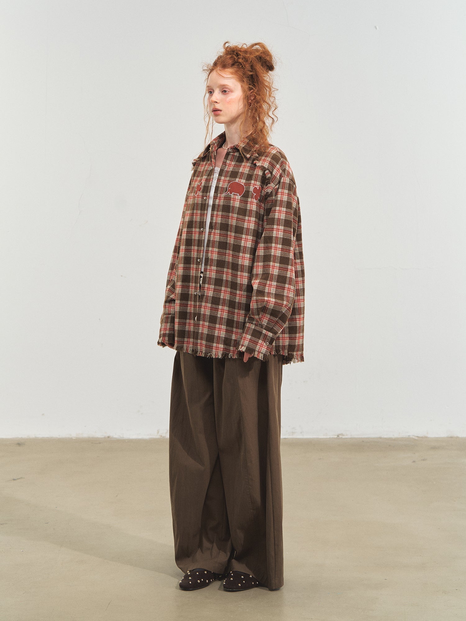 SOMESOWE Loose Casual Wide - leg Scimitar Pants In Brown | MADAX