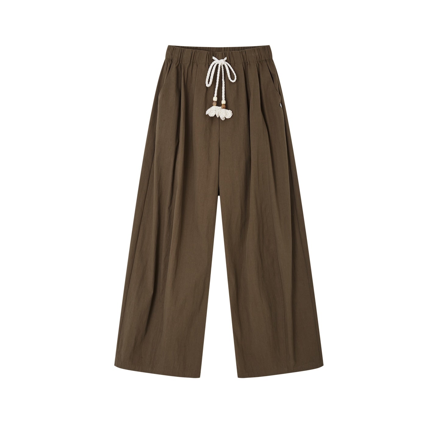 SOMESOWE Loose Casual Wide - leg Scimitar Pants In Brown | MADAX