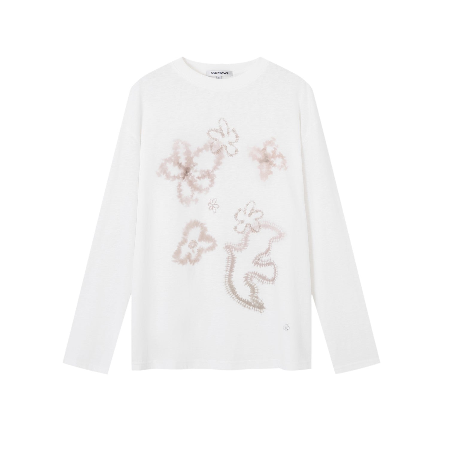 SOMESOWE Love and Peace Long Sleeve T-Shirt In White | MADAX