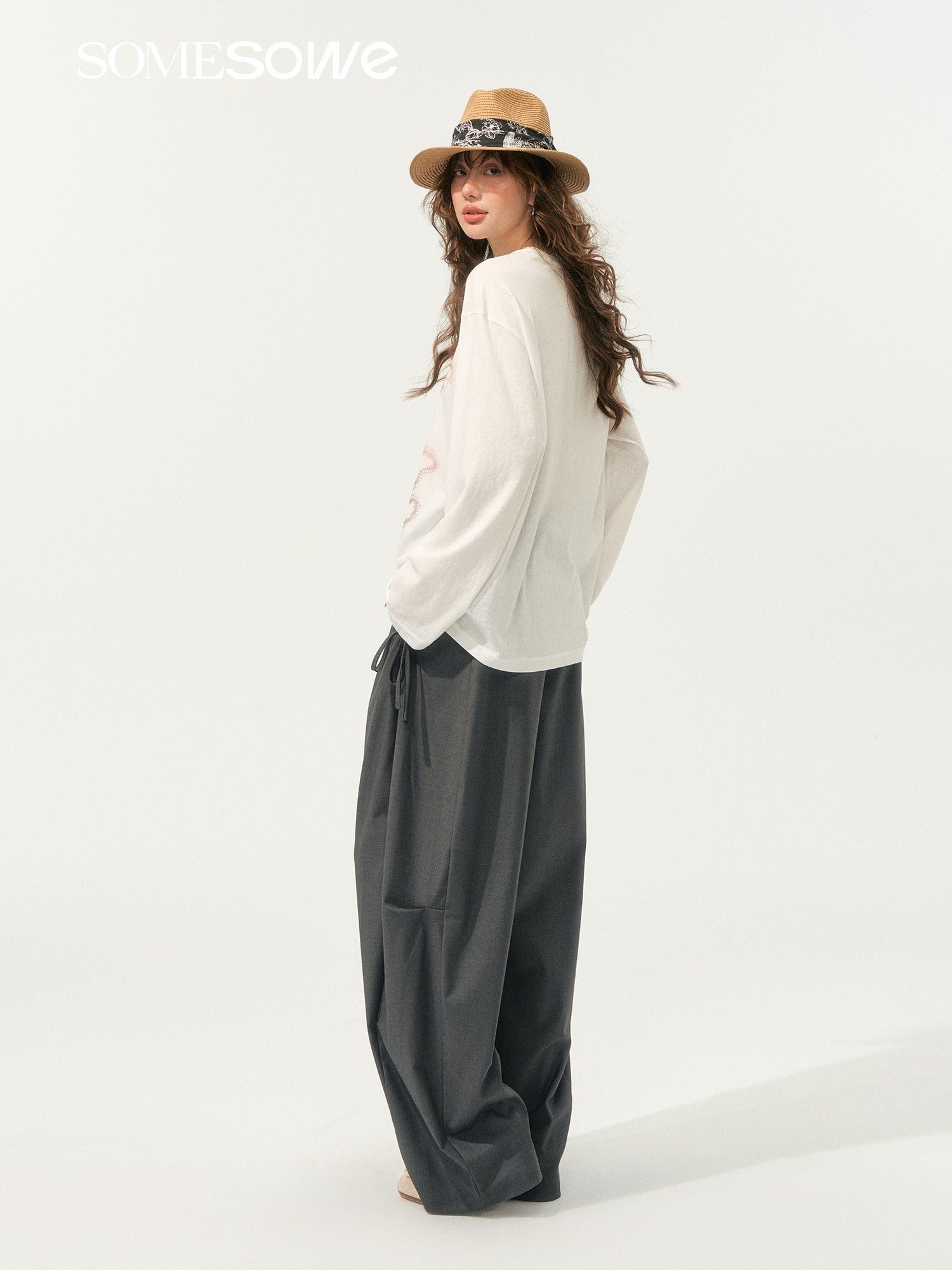 SOMESOWE Love and Peace Long Sleeve T-Shirt In White | MADAX