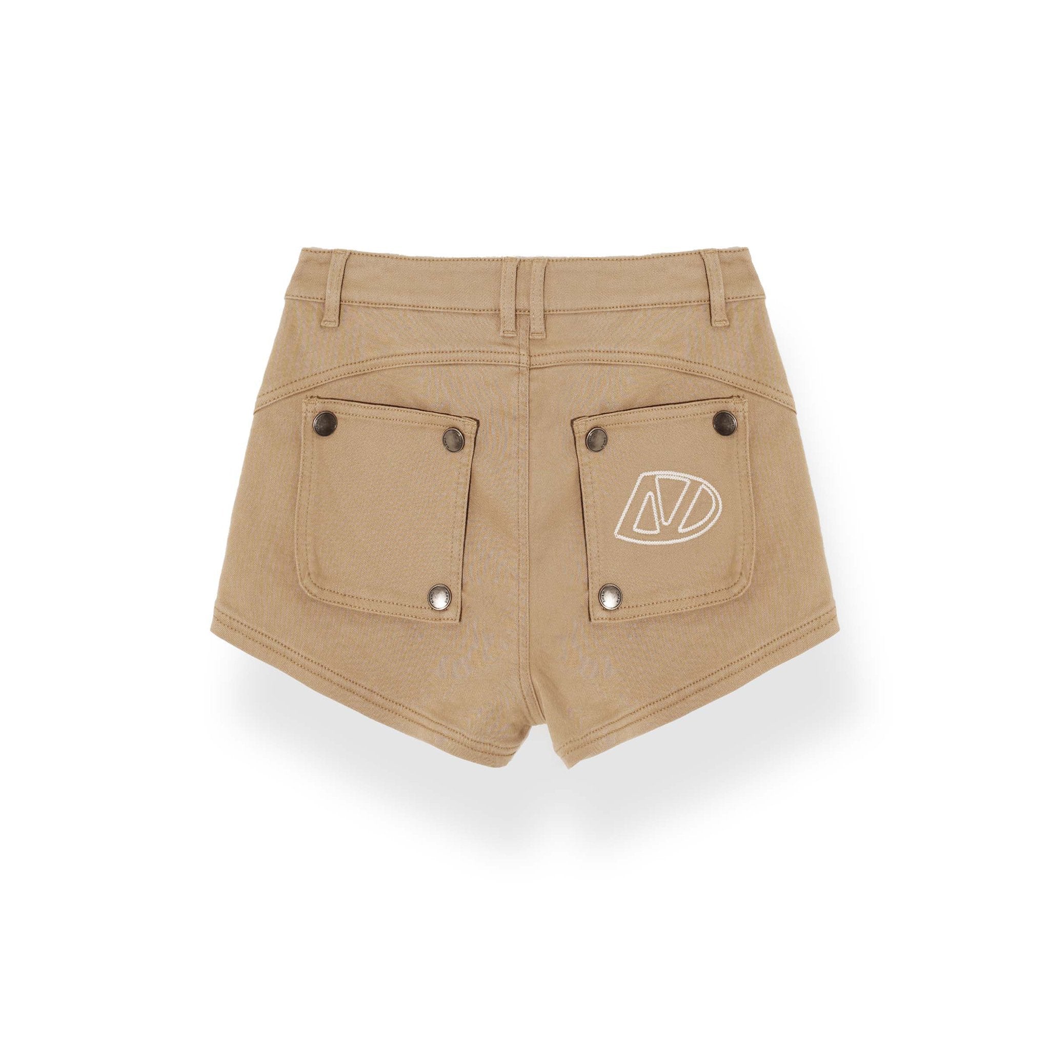 NAWS Low Rise Stretch Denim Shorts Apricot | MADA IN CHINA